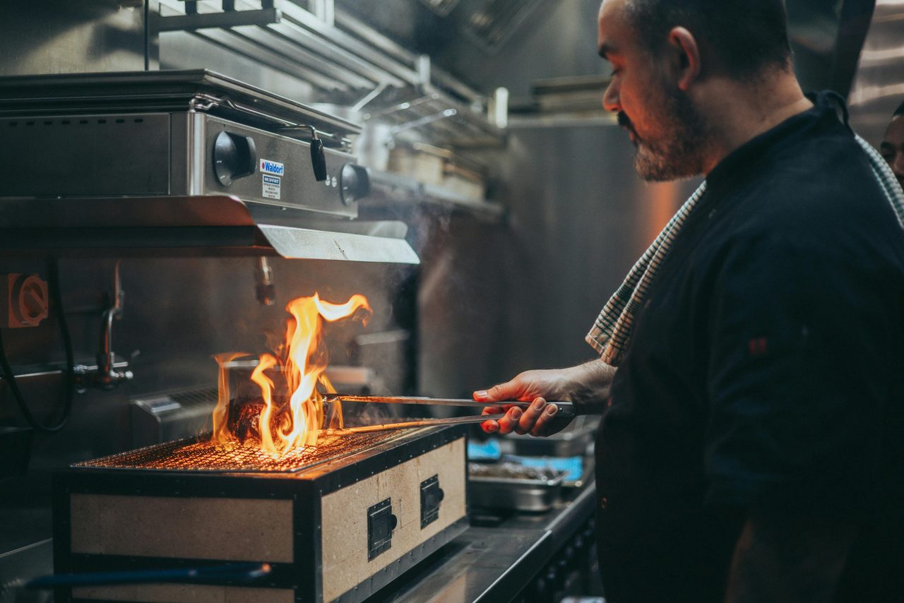 Our French Chef on the Hibachi Grill