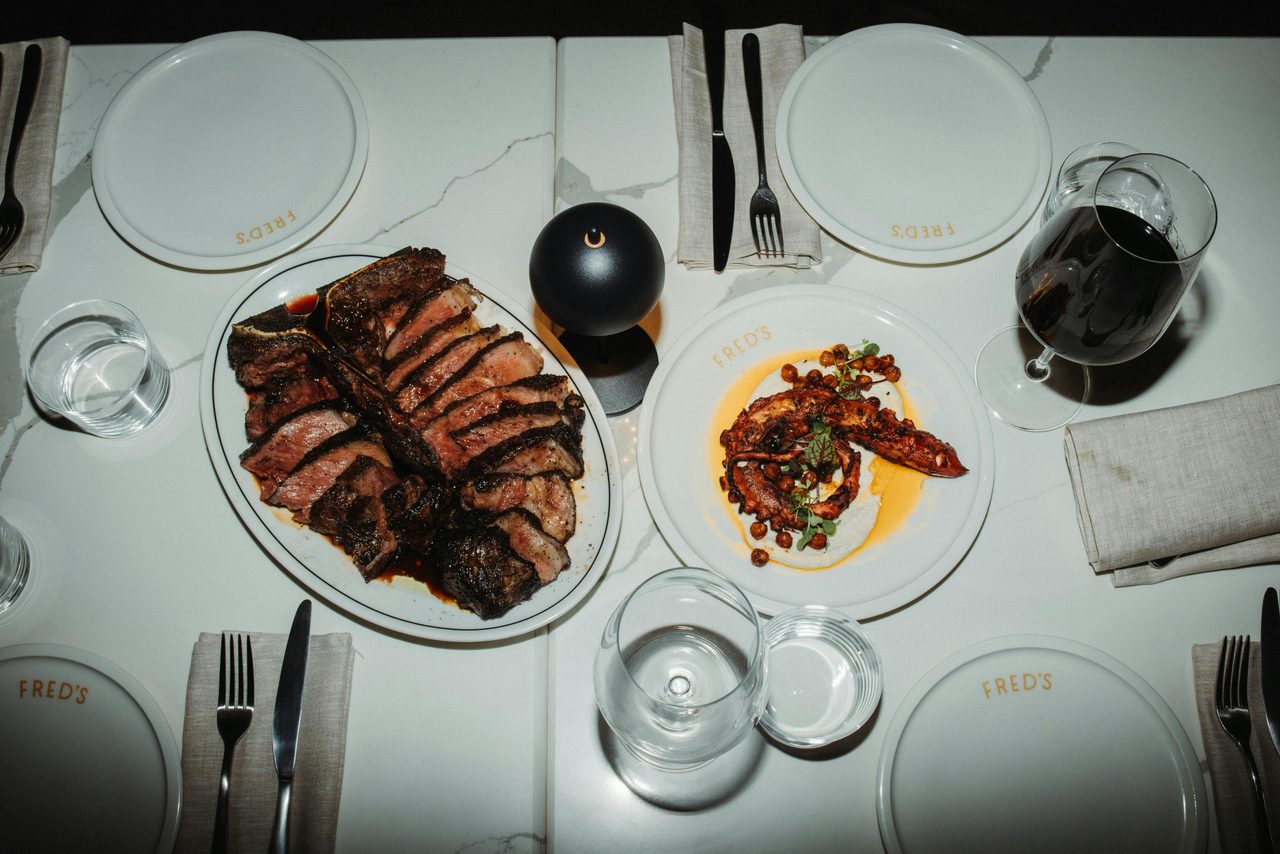 Fred's Butchers Cut Bistecca and Fremantle Octopus Cooked On The Hibachi