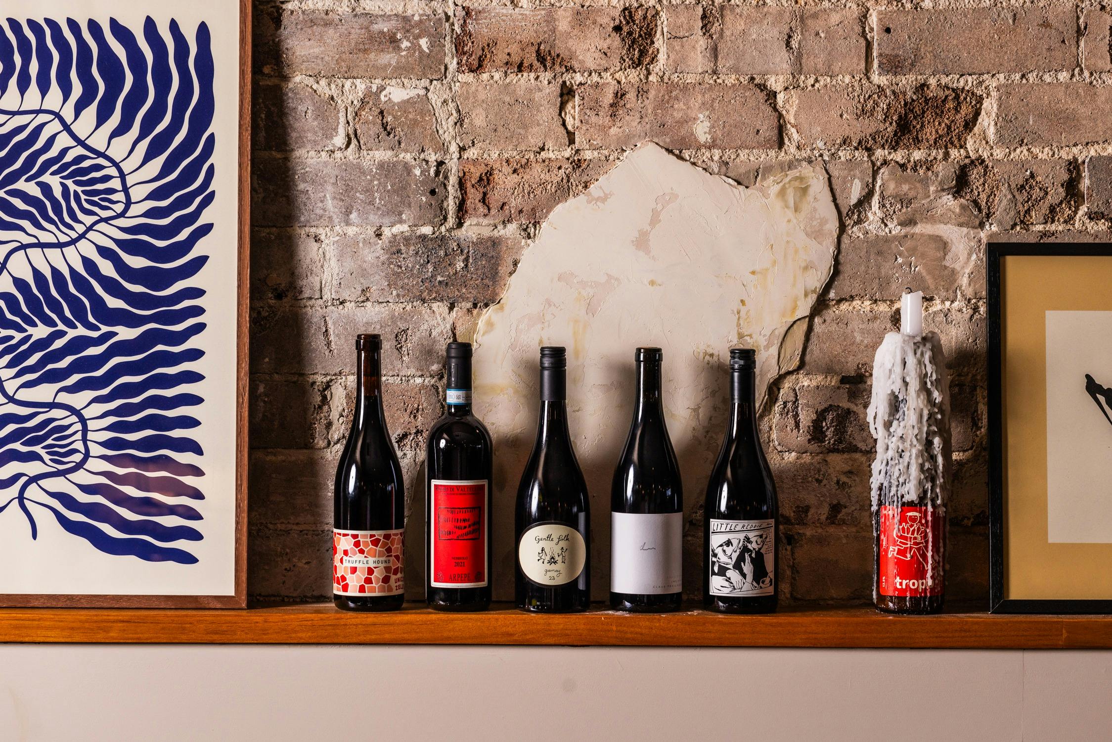 Wine bottles lining the walls