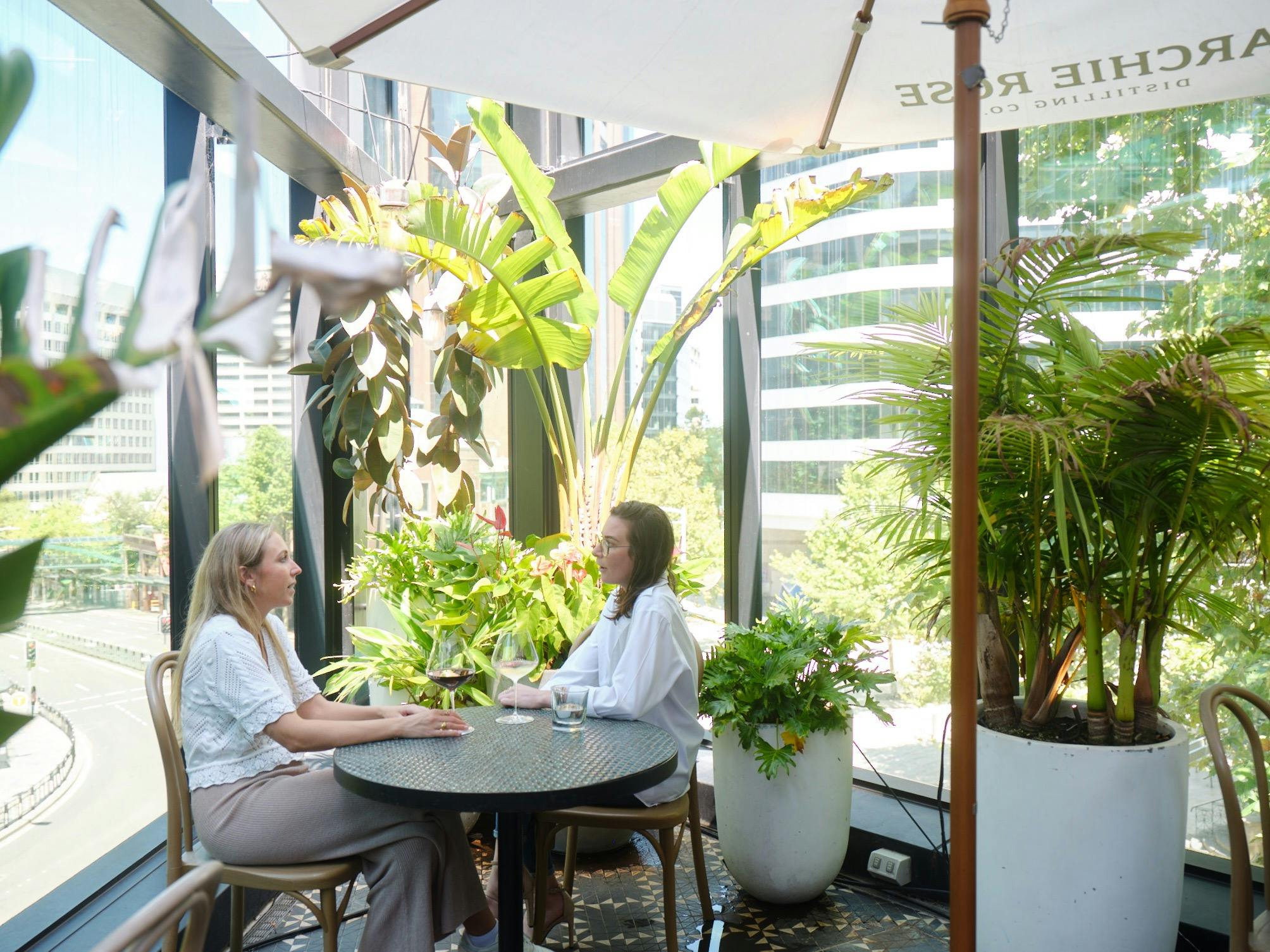 Rooftop terrace at Green Moustache in North Sydney