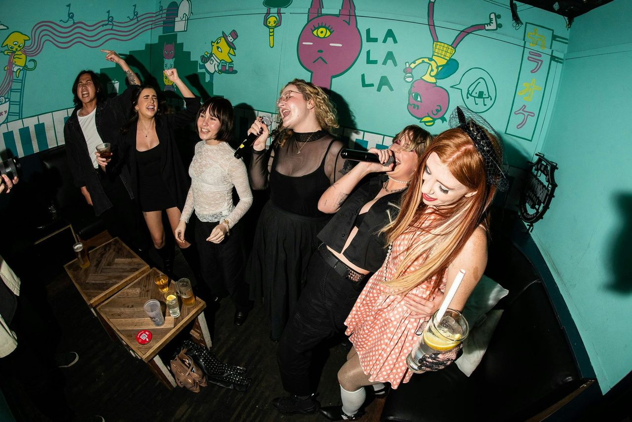 People doing karaoke