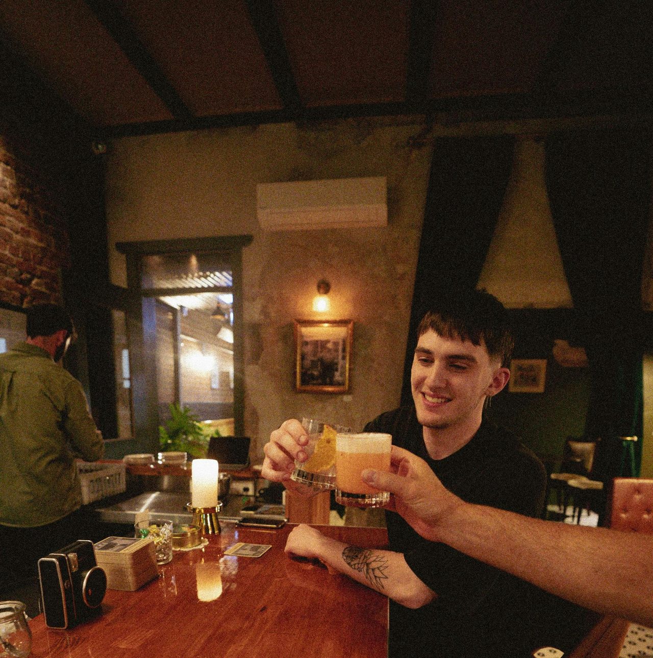 Enjoying a perfect cocktail at Granddad's Bar Newcastle