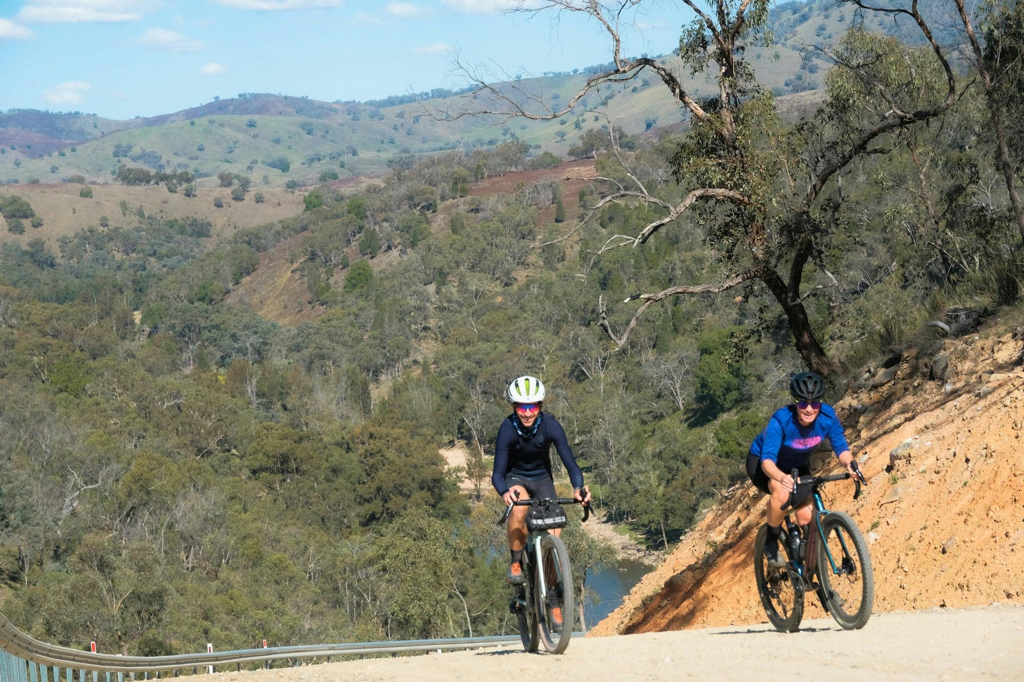 Cycling up Monahan's Bluff Bypass