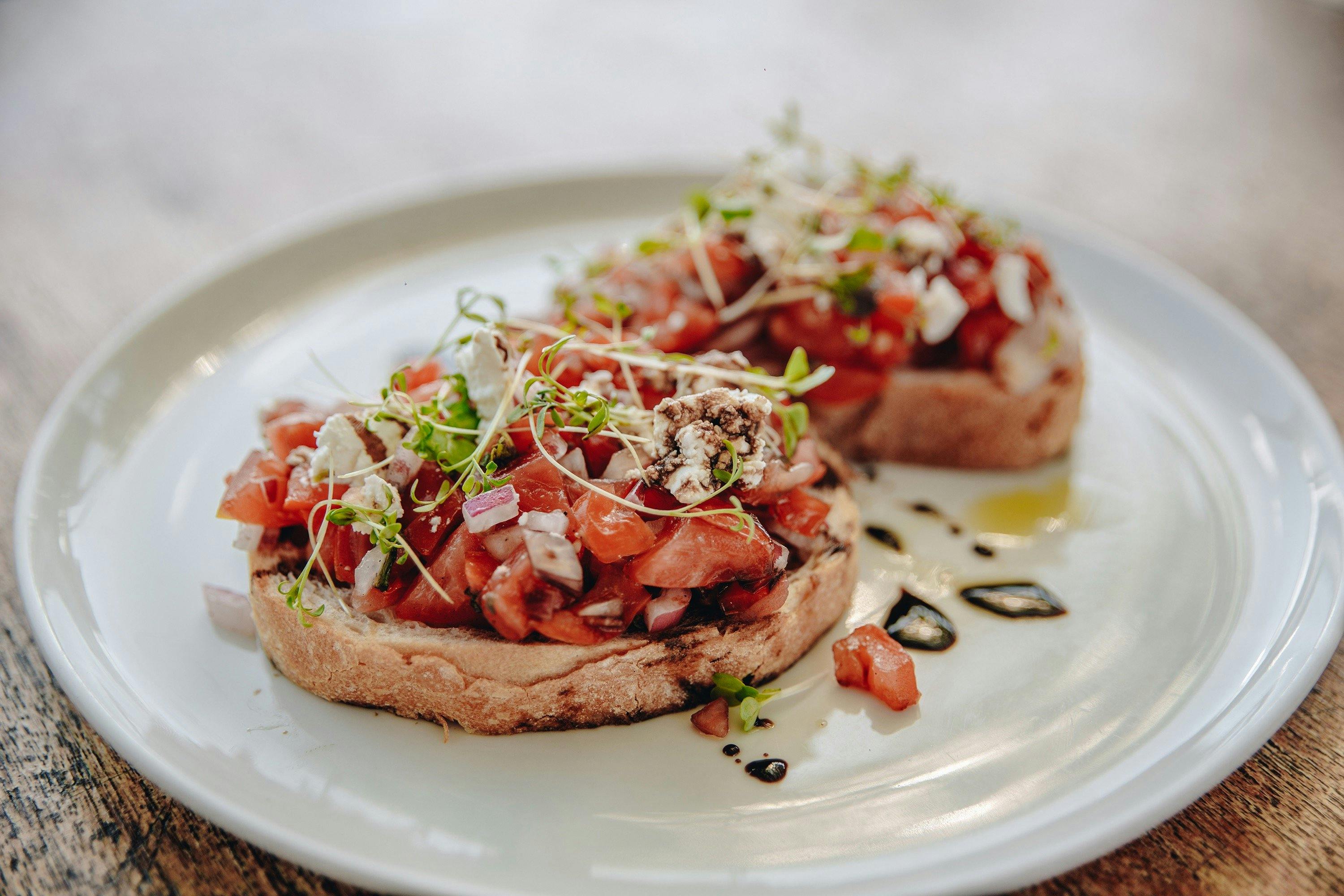 Tomato Bruschetta at Goldfish Roche Estate