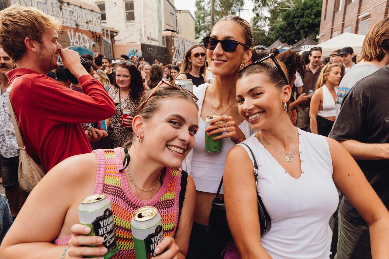 Patrons at Young Henrys' brewery