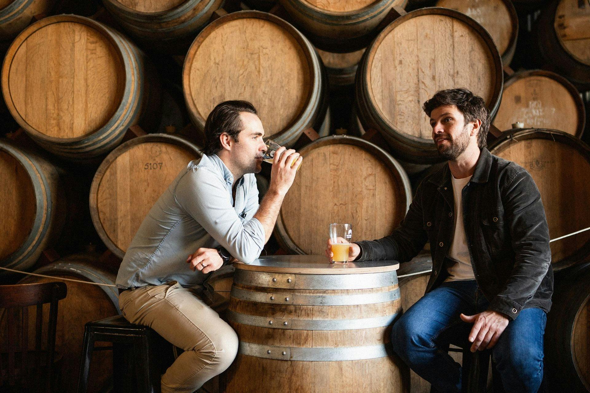 On the balcony at Chuck and Son's Brewing Co