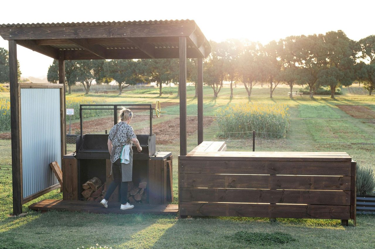 Coal Fire BBQ overlooking the Farm