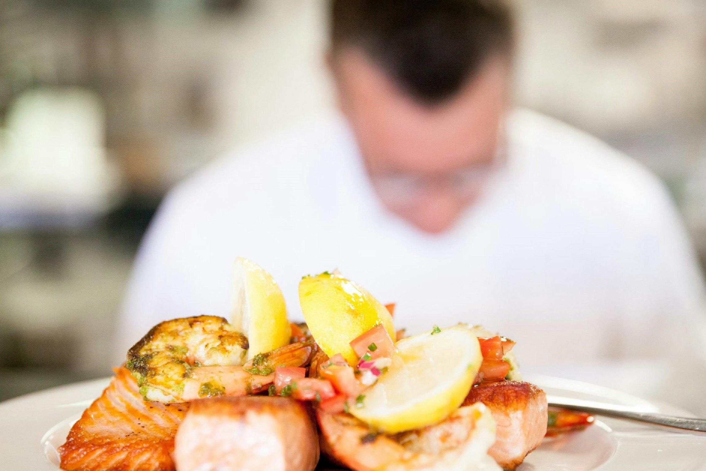 Atlantic salmon for afternoon service