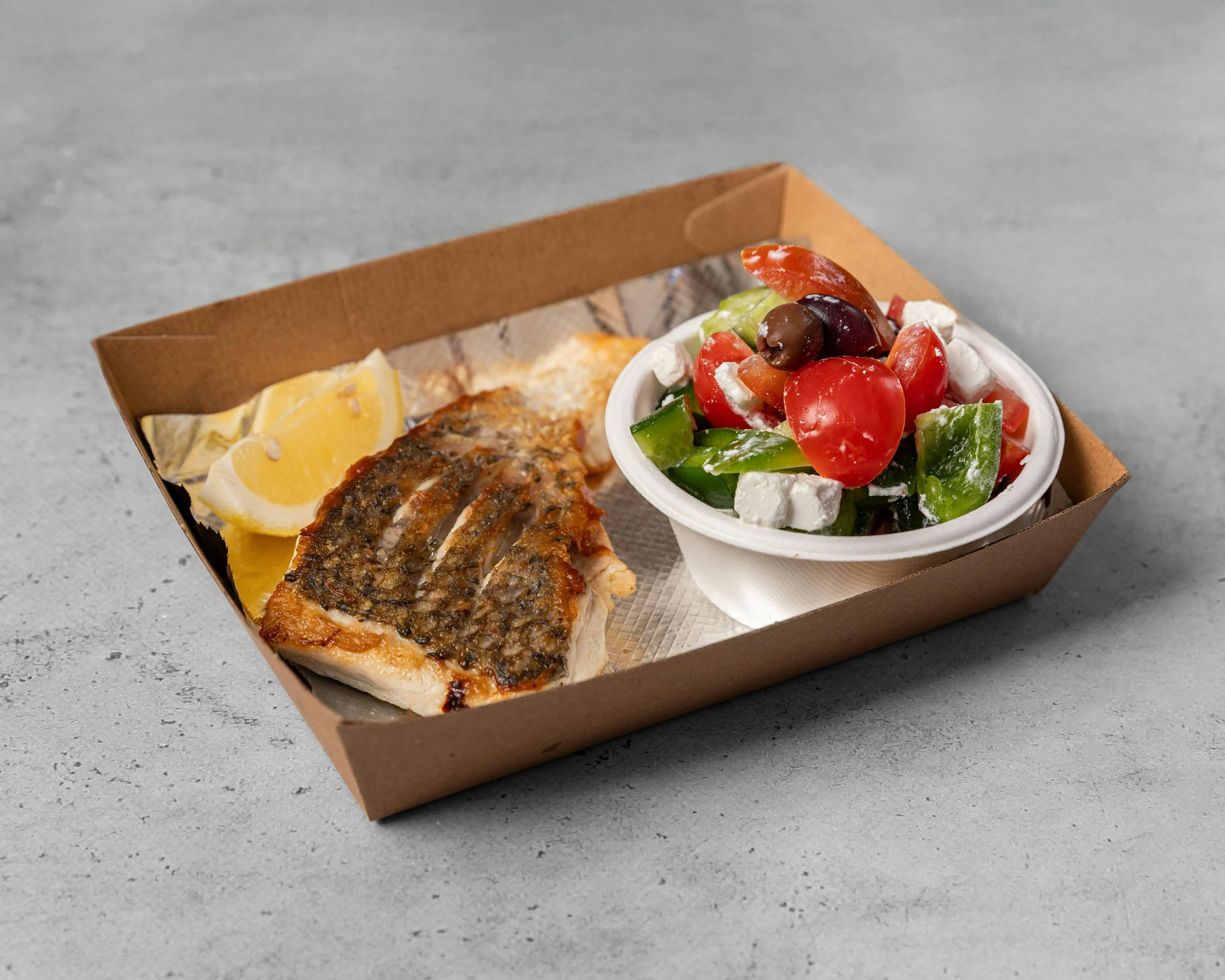 Australian Barramundi with Greek Salad