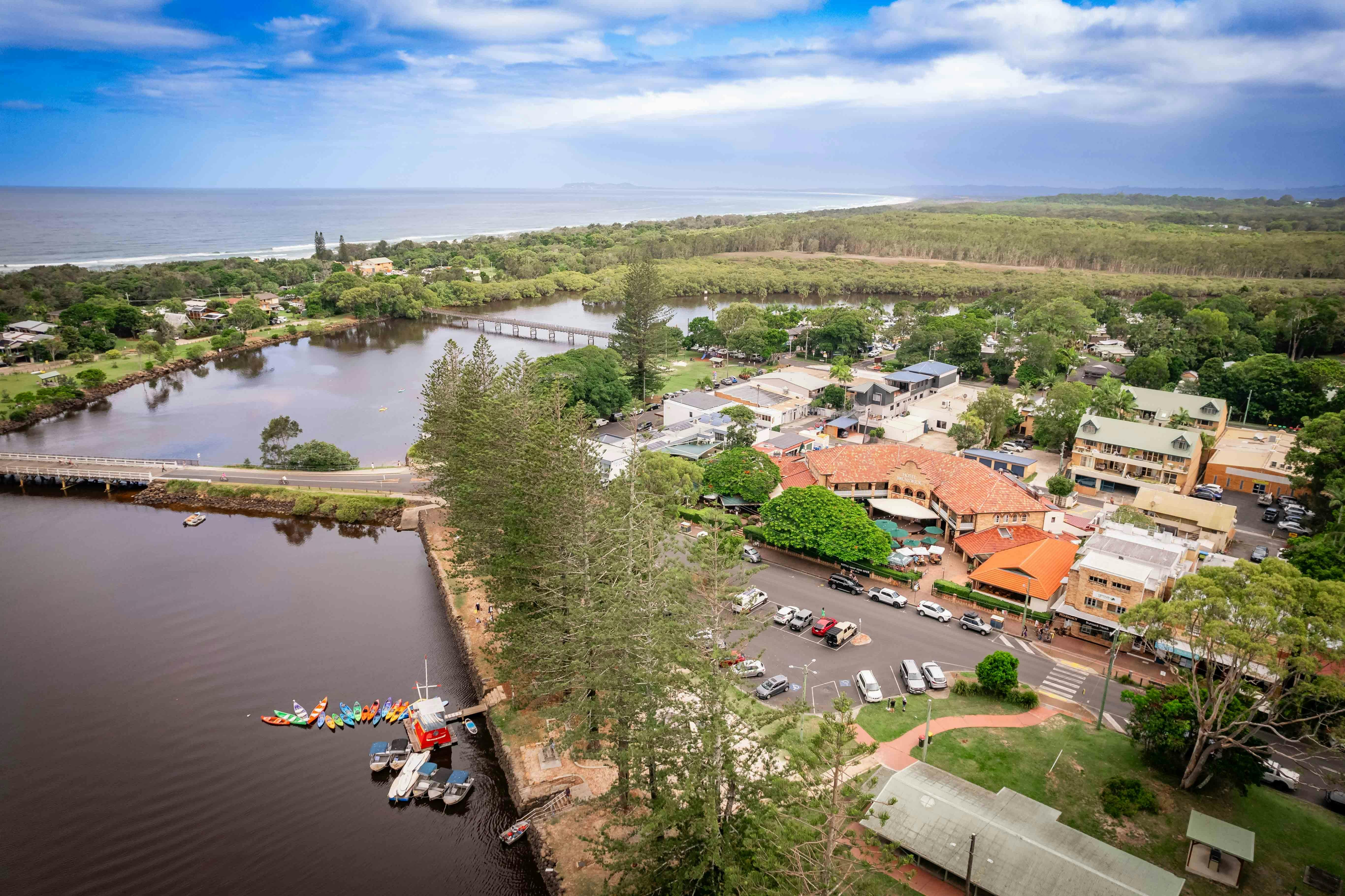Aerial photo of Hotel Brunswick