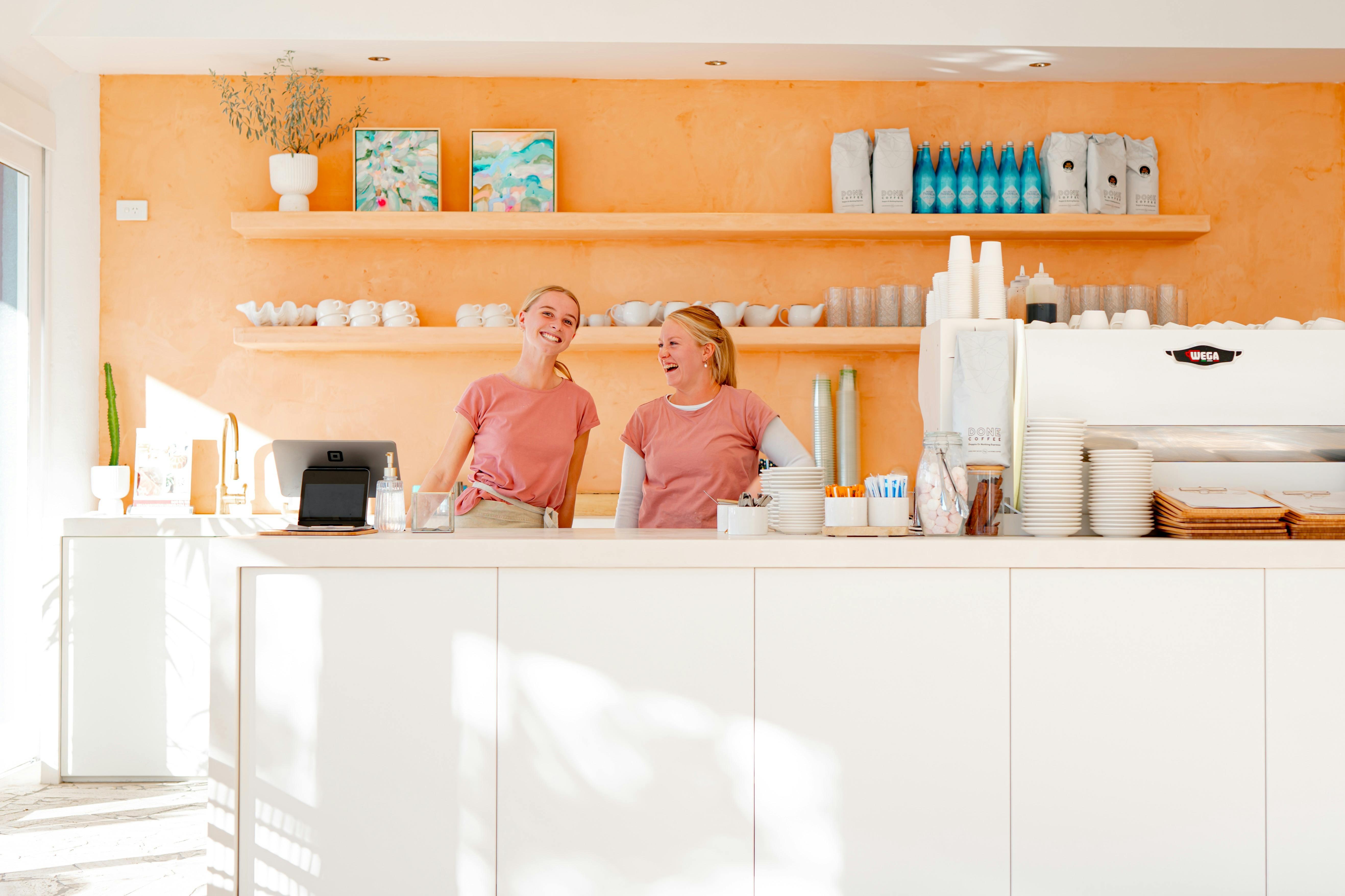 Peach wall, Coffe, Staff