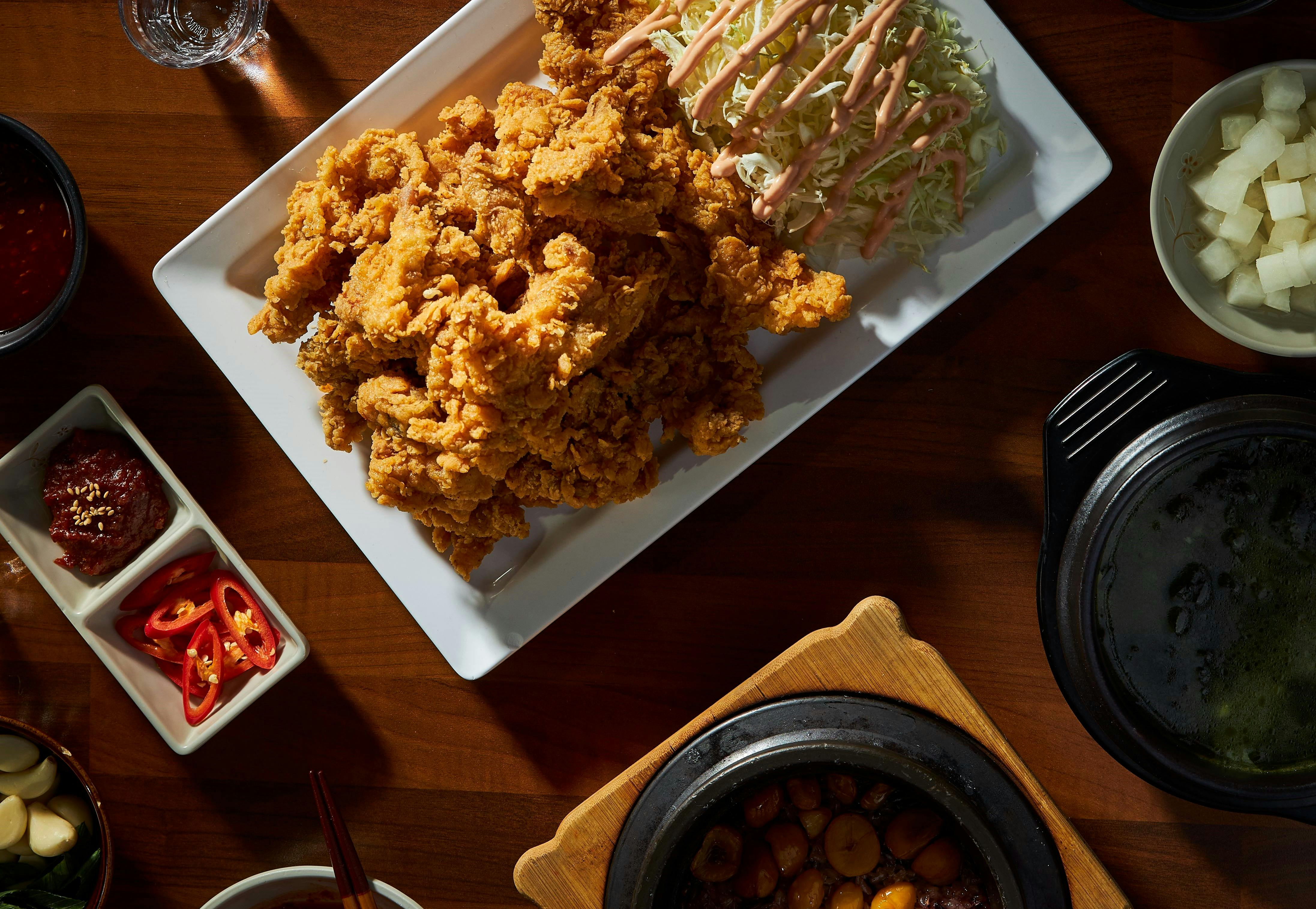 Hansang Korean Boneless Fried Chicken with Cabbage Salad