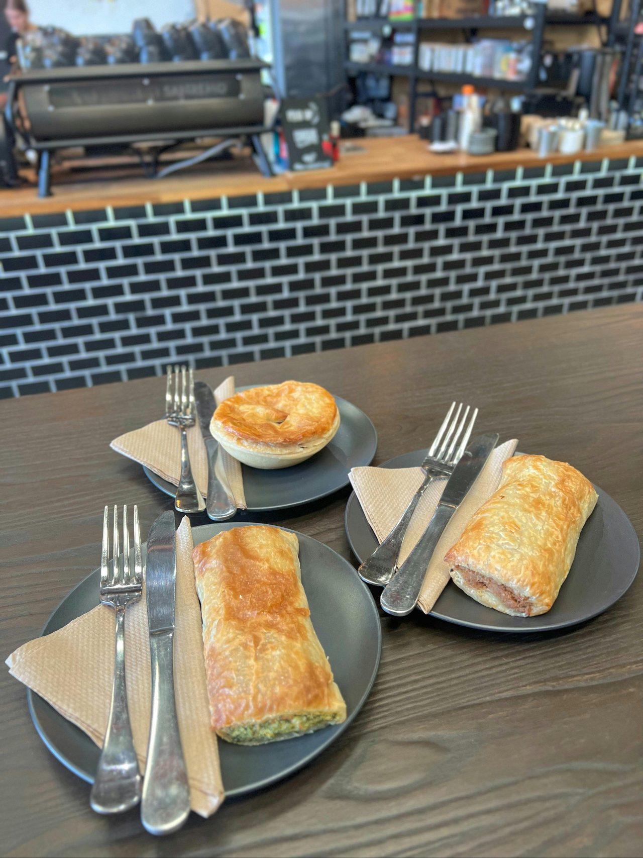 Chunky Steak Pie, Spinach & Feta, Sausage Roll