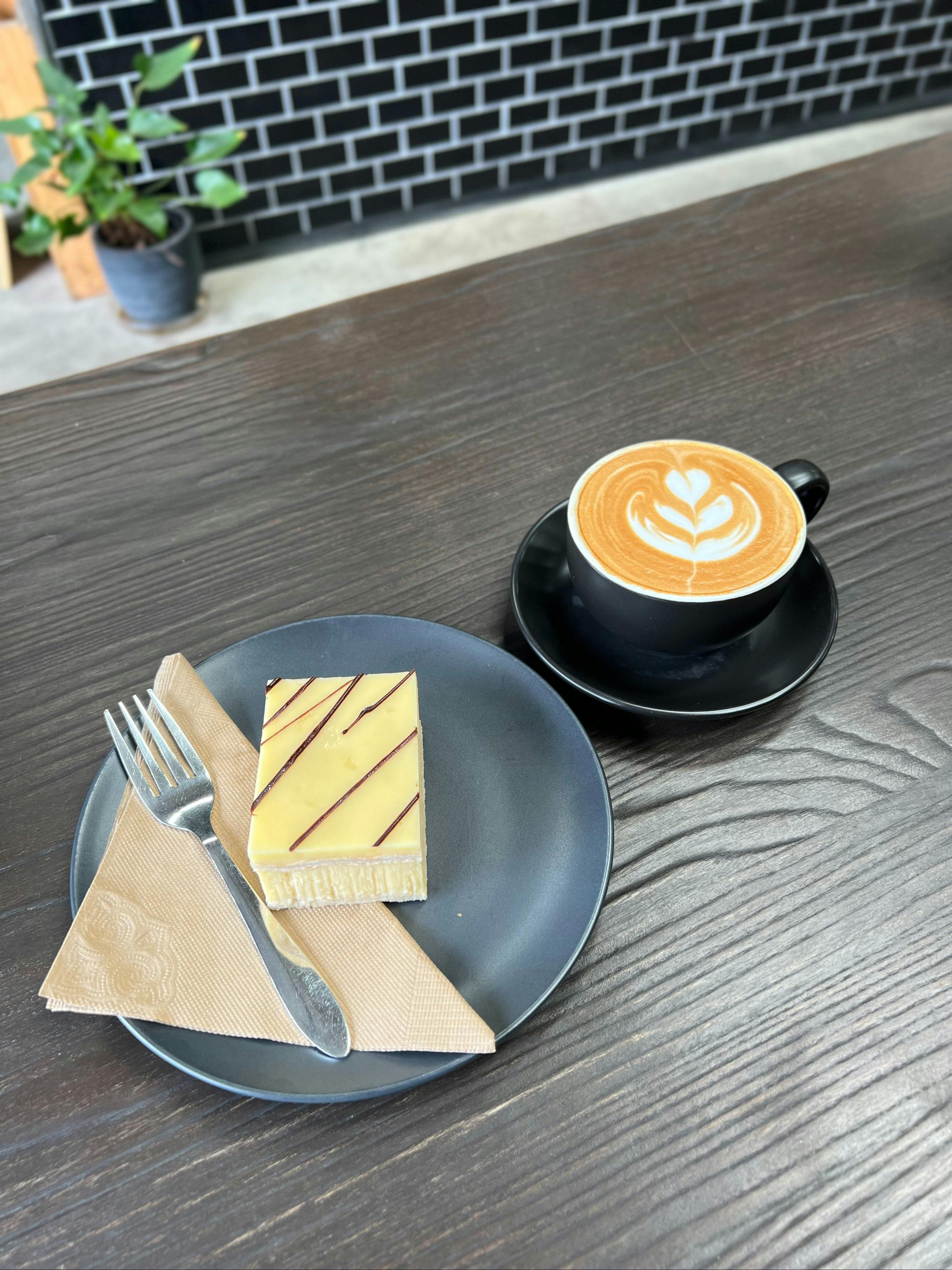 Vanilla Slice + Coffee