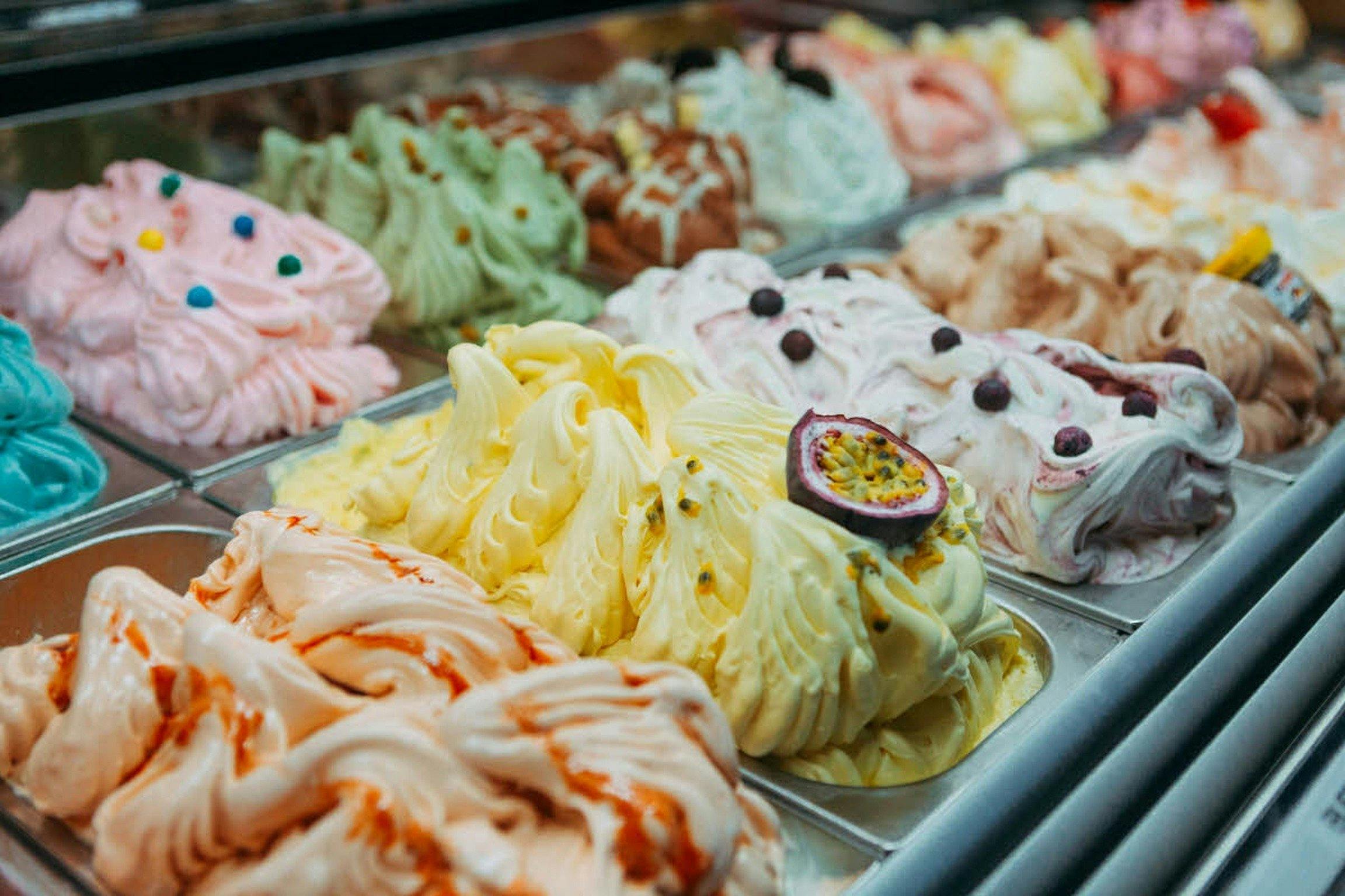 Gelato offerings at Jubilo Gelato