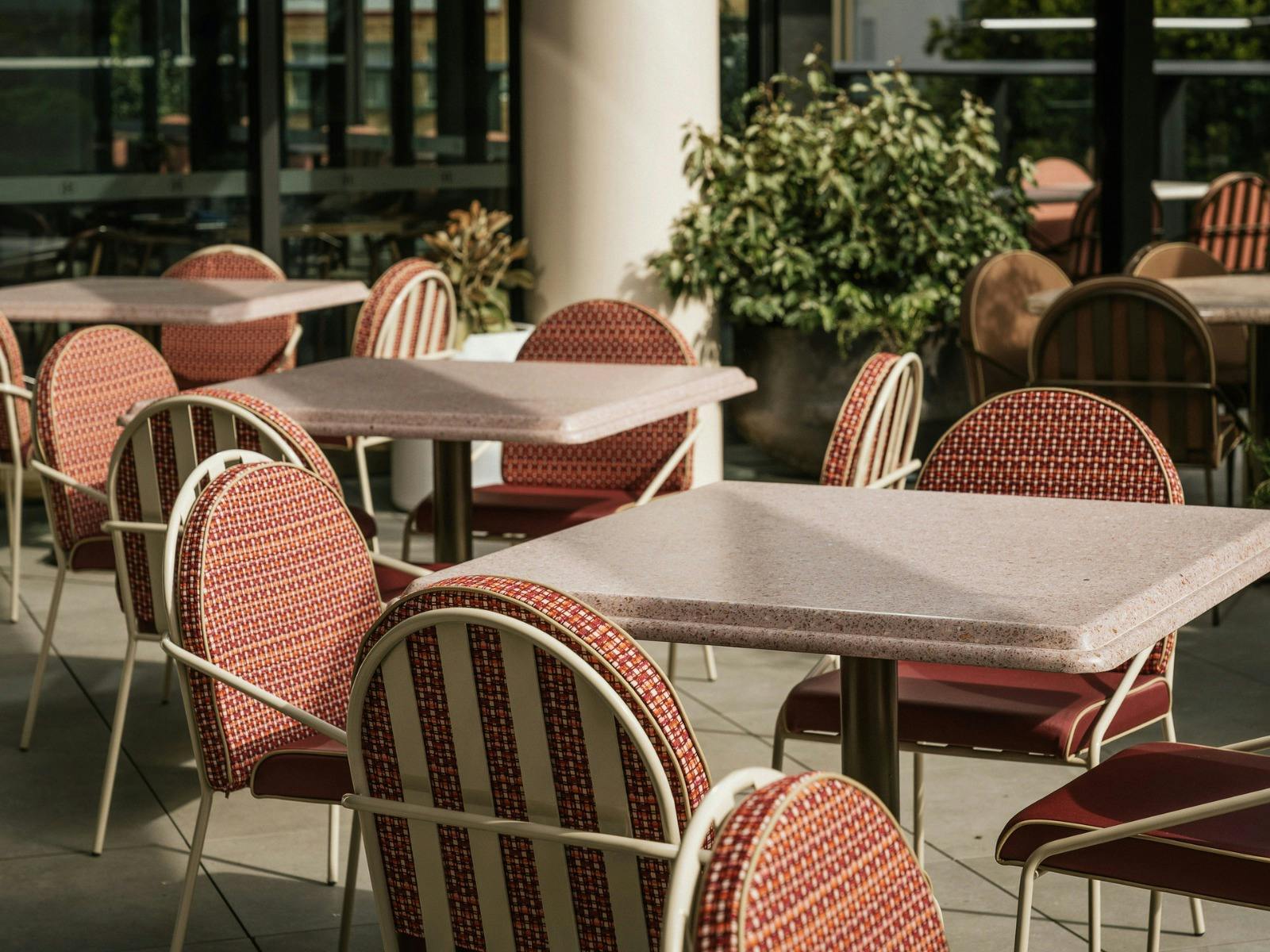Outdoor terrace dining at Hatch Restaurant