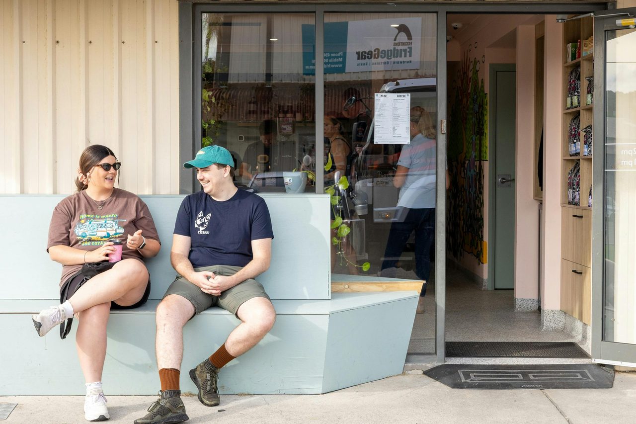 Outdoor seating at Josie Coffee.