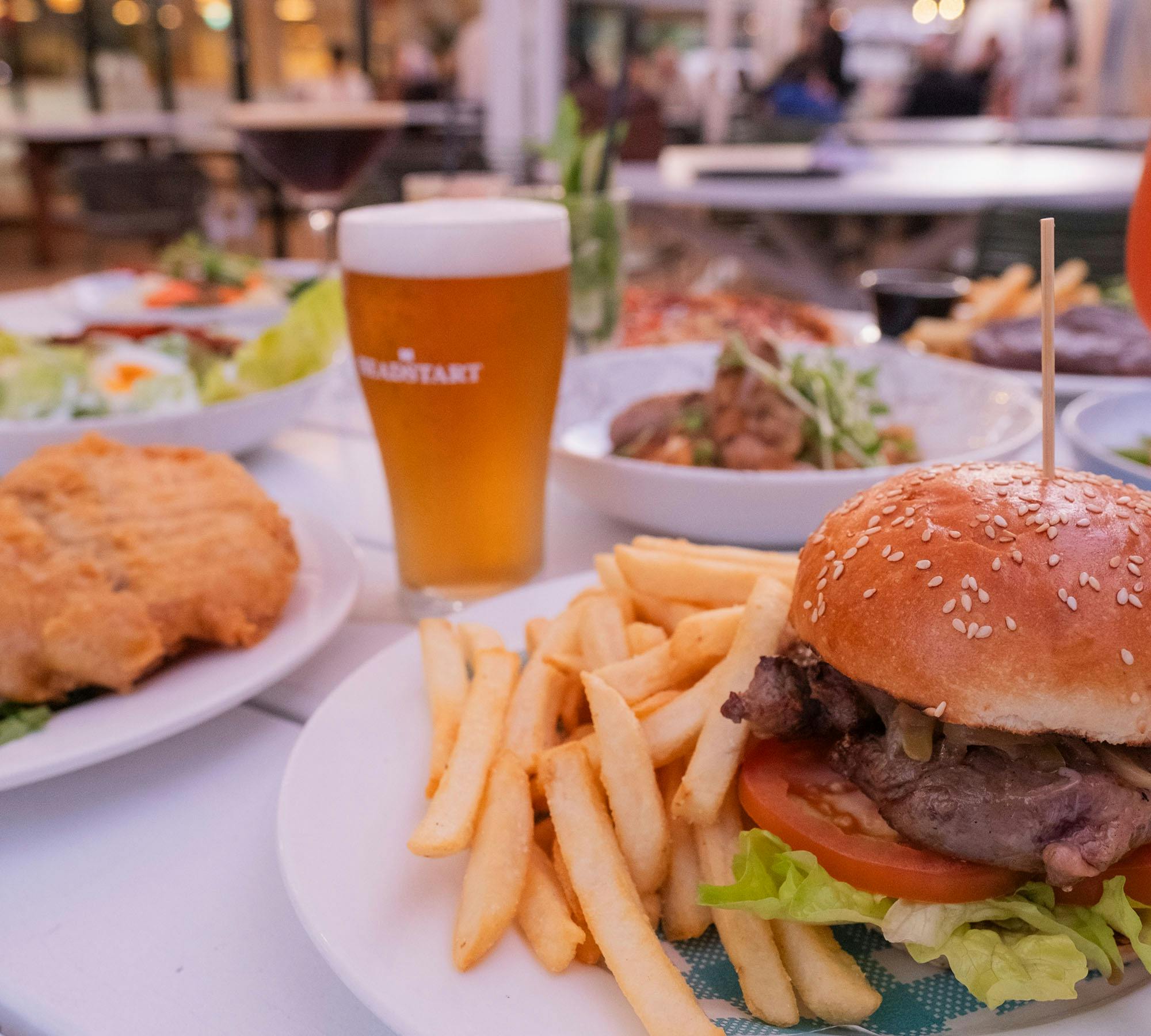 Burger and beer