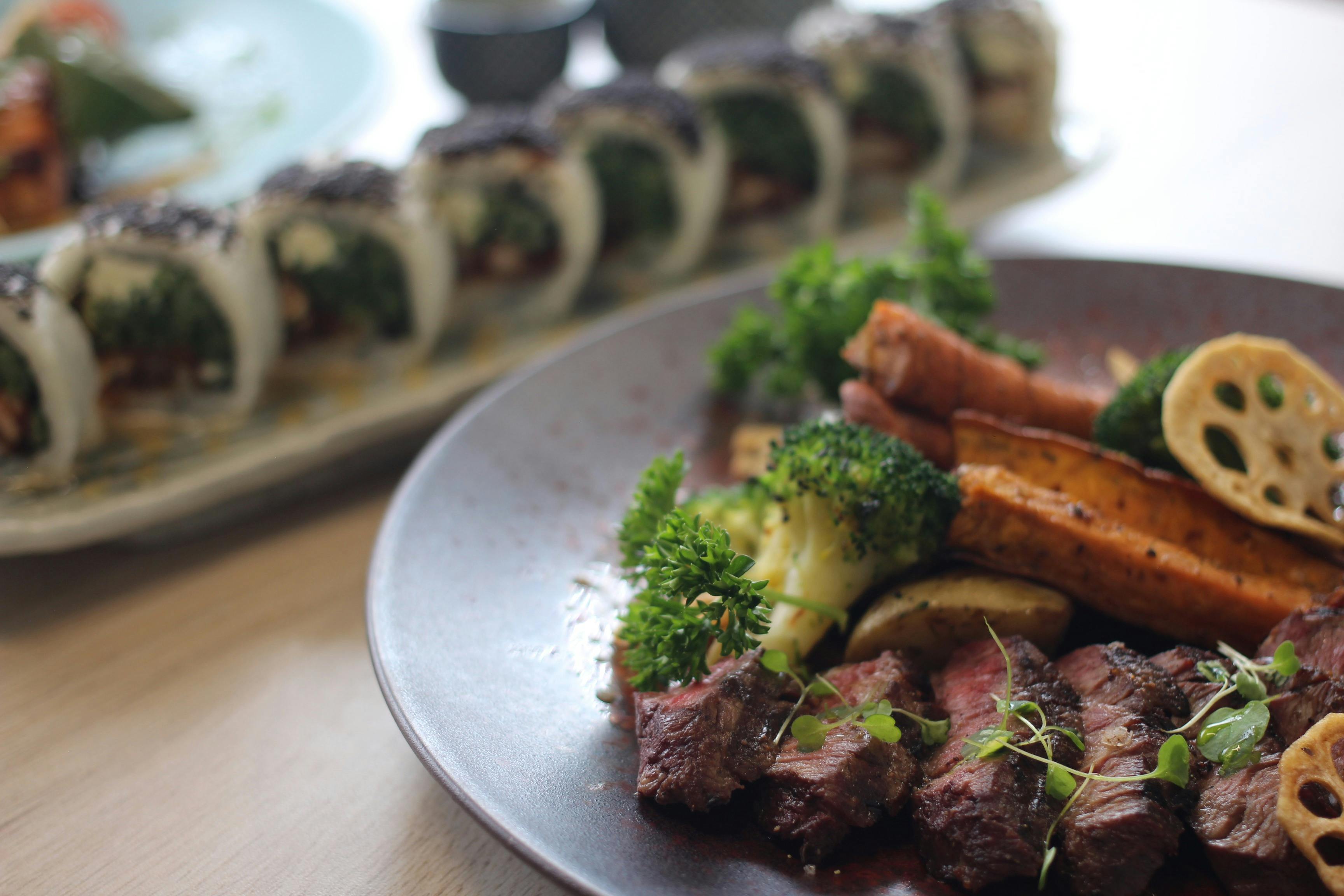 Wagyu steak & sushi roll