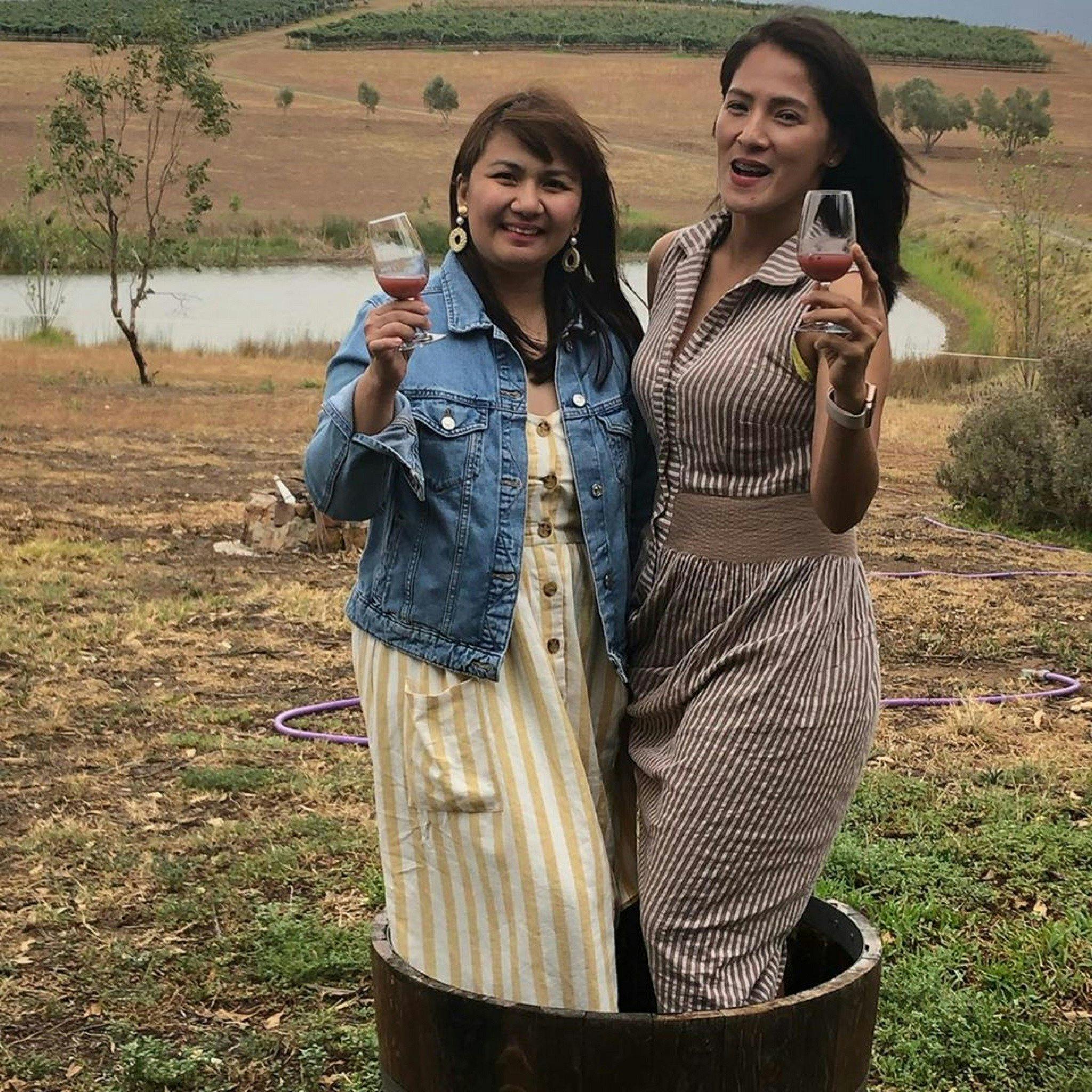 Cheers to some grape stomping