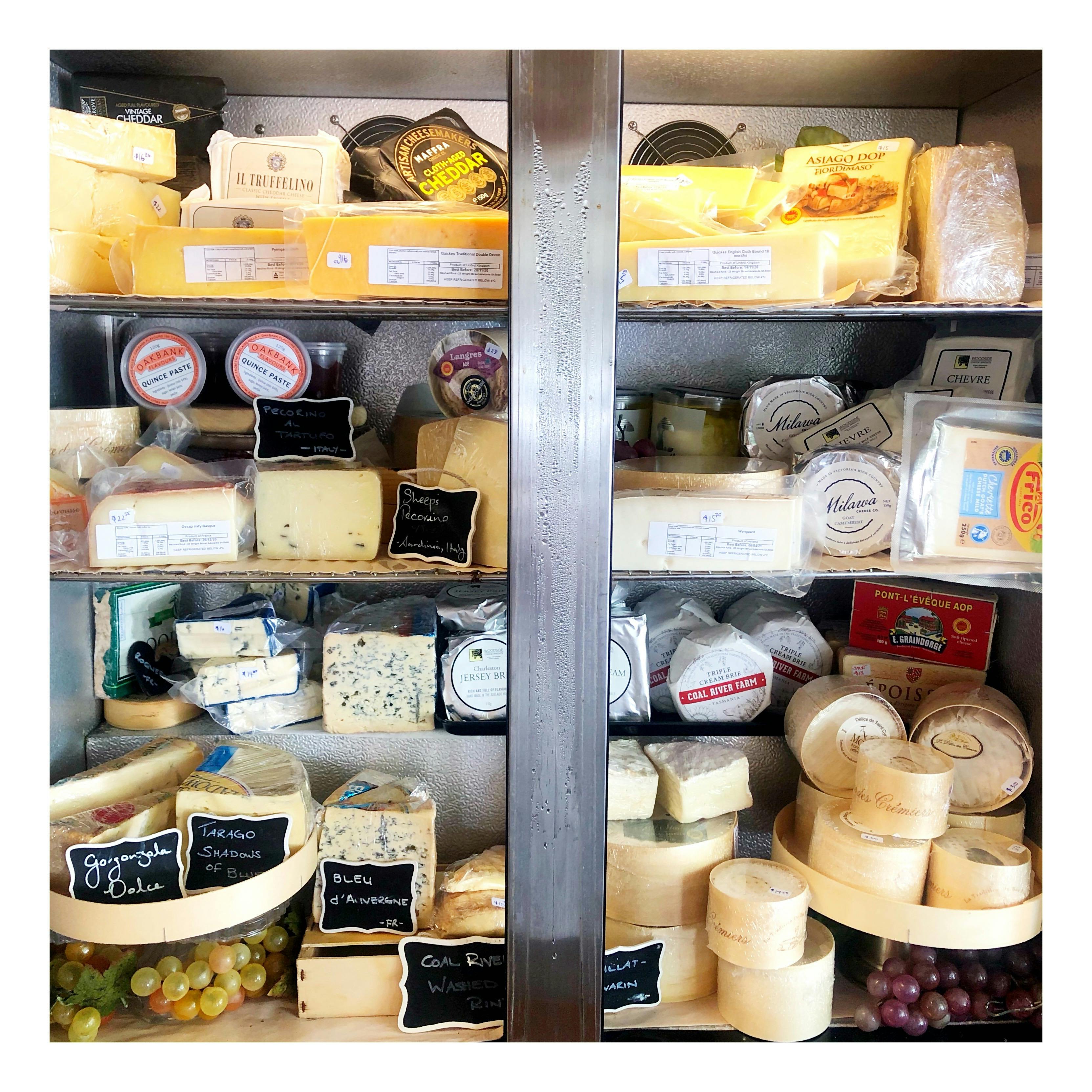 Australian and European cheeses and condiments