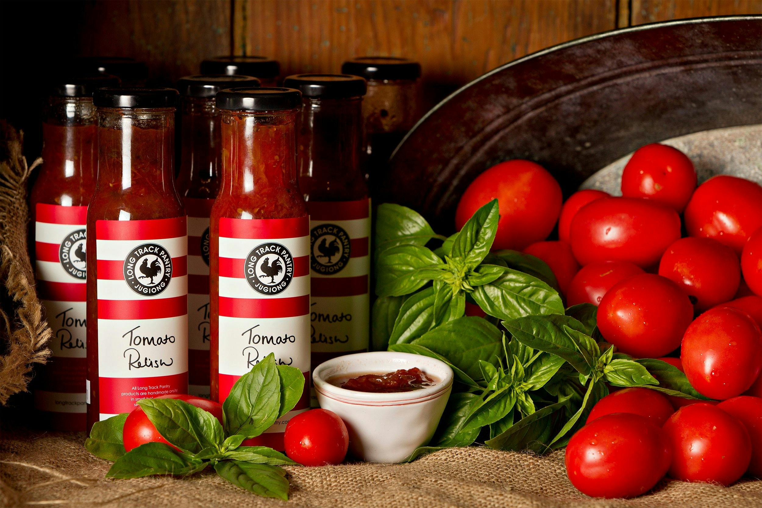 Homemade relishes and sauces from fresh local ingredients