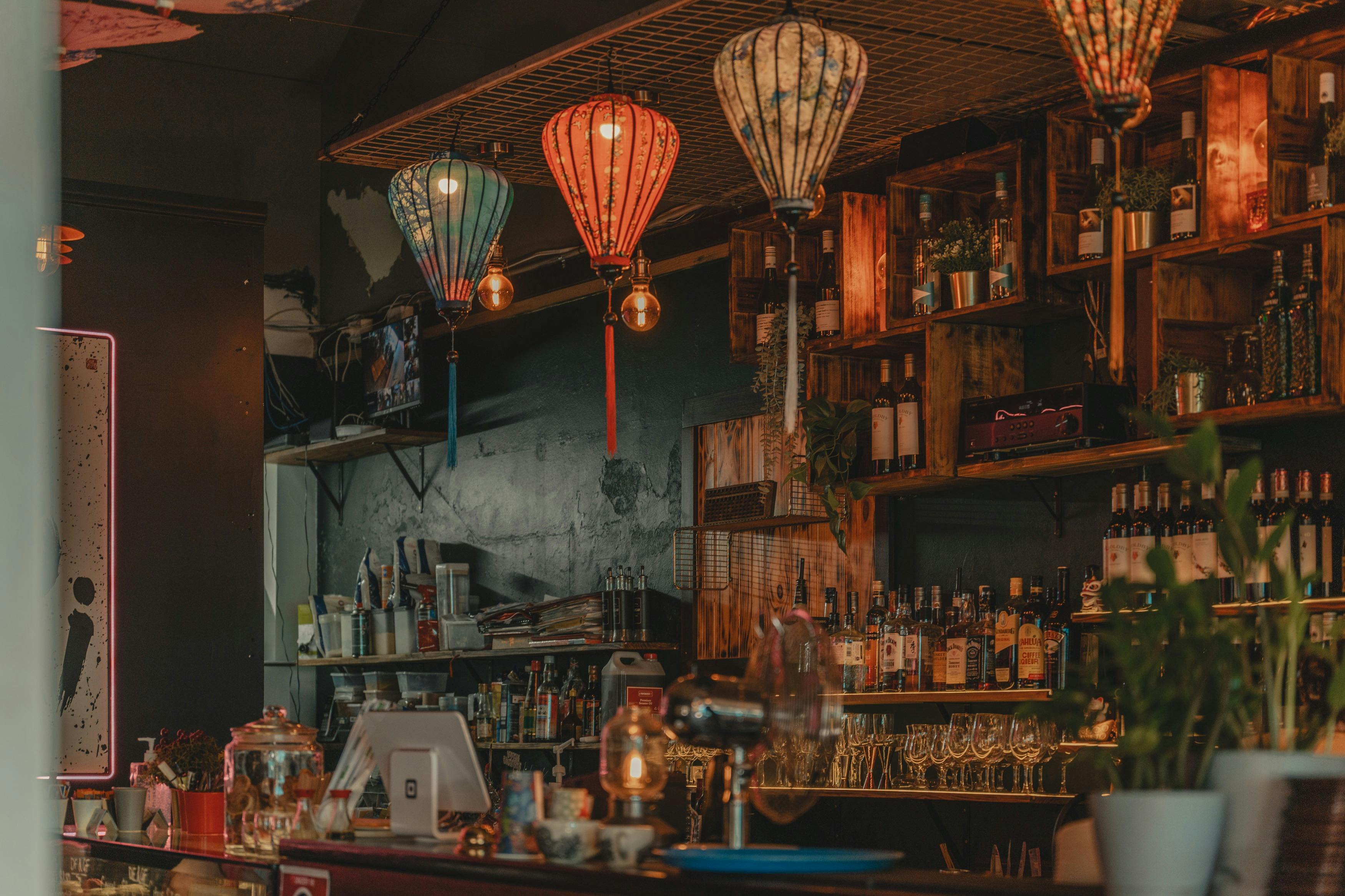 Beautiful bar by night