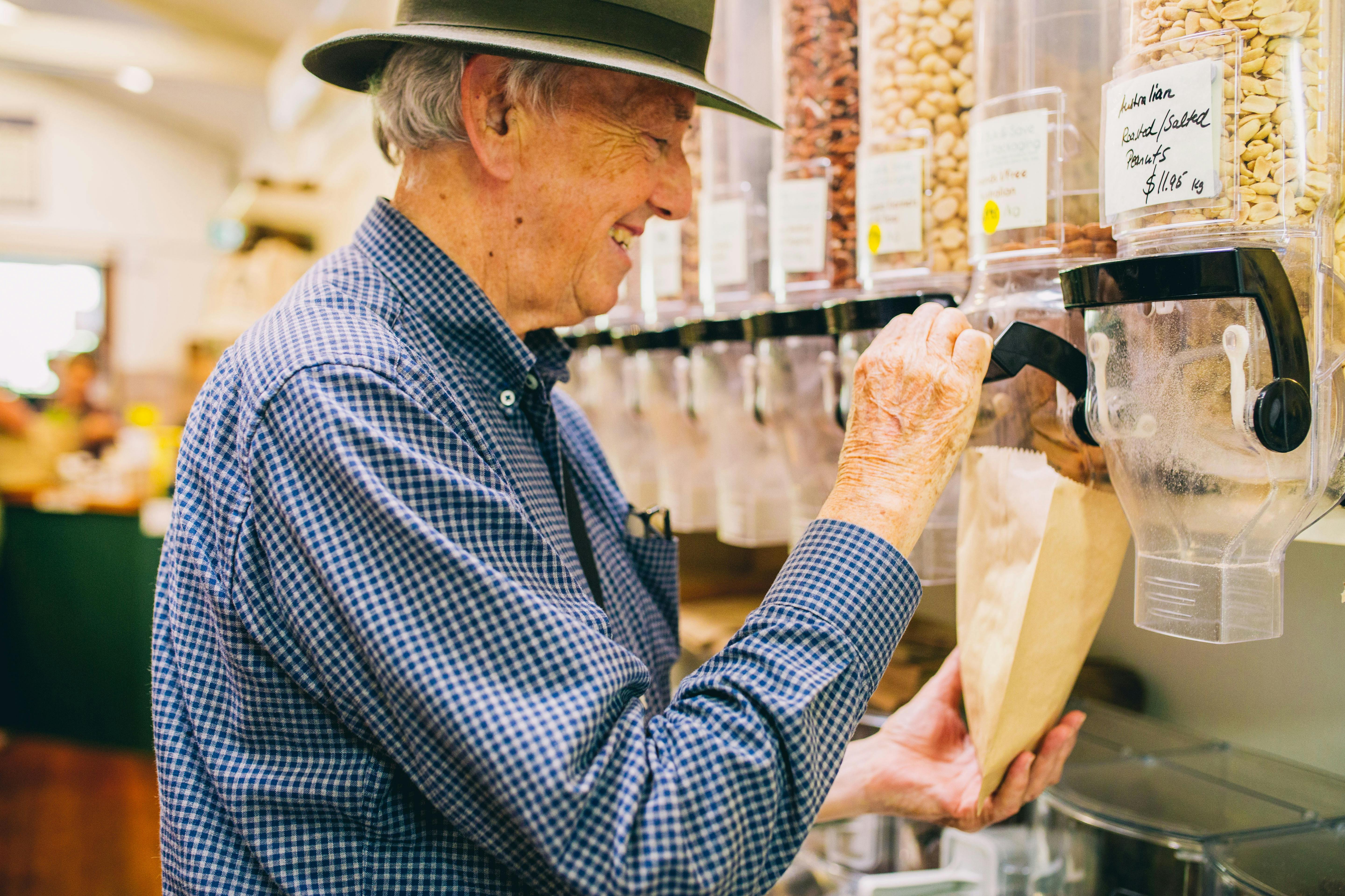 A wide range of bulk food is available in store