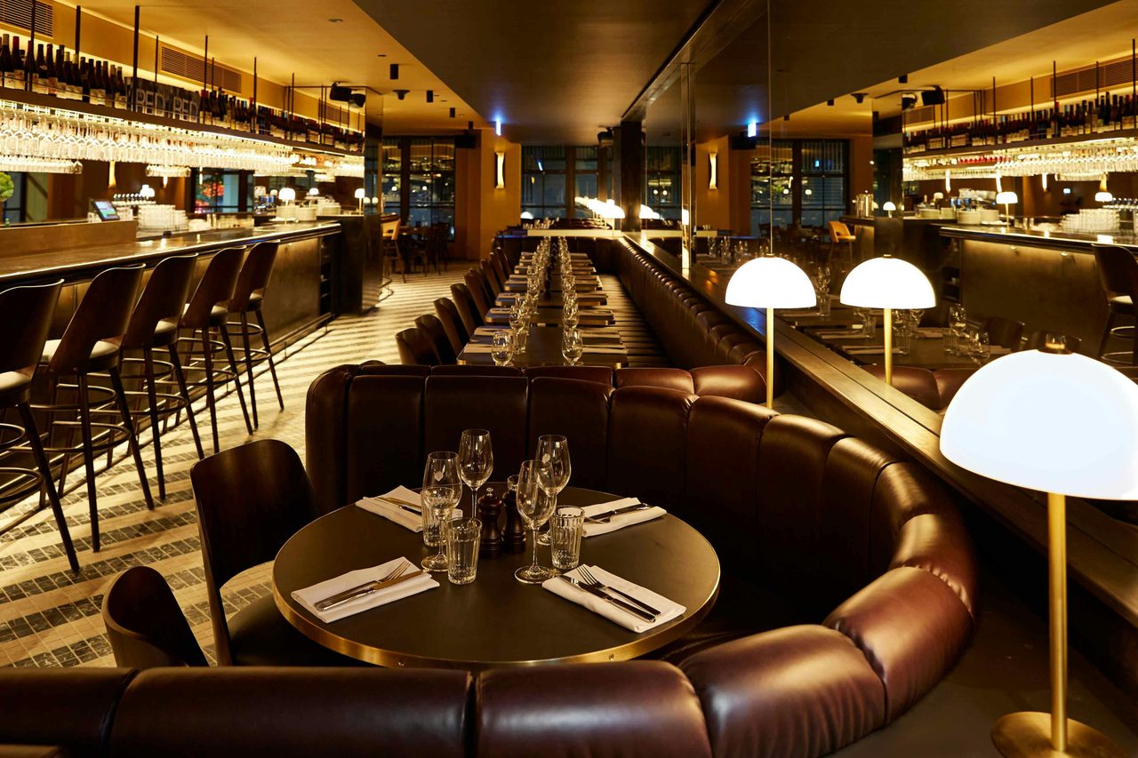 Leather banquettes
