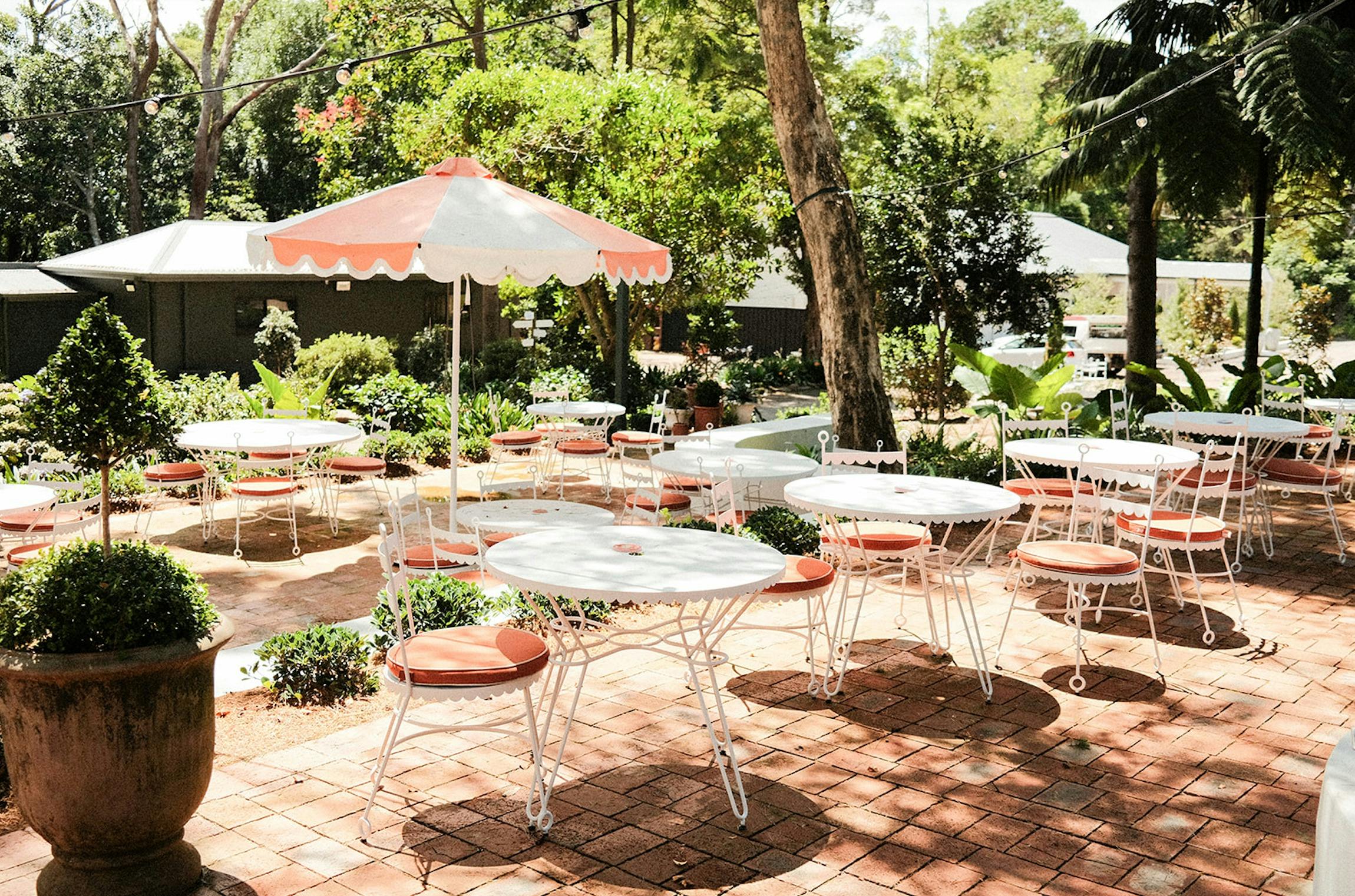 The Champagne Garden, the outdoor dining area
