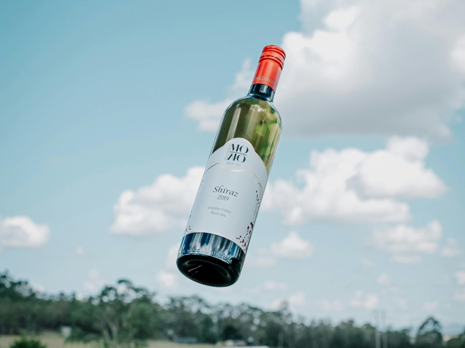 Molly Morgan Wines Shiraz bottle in air