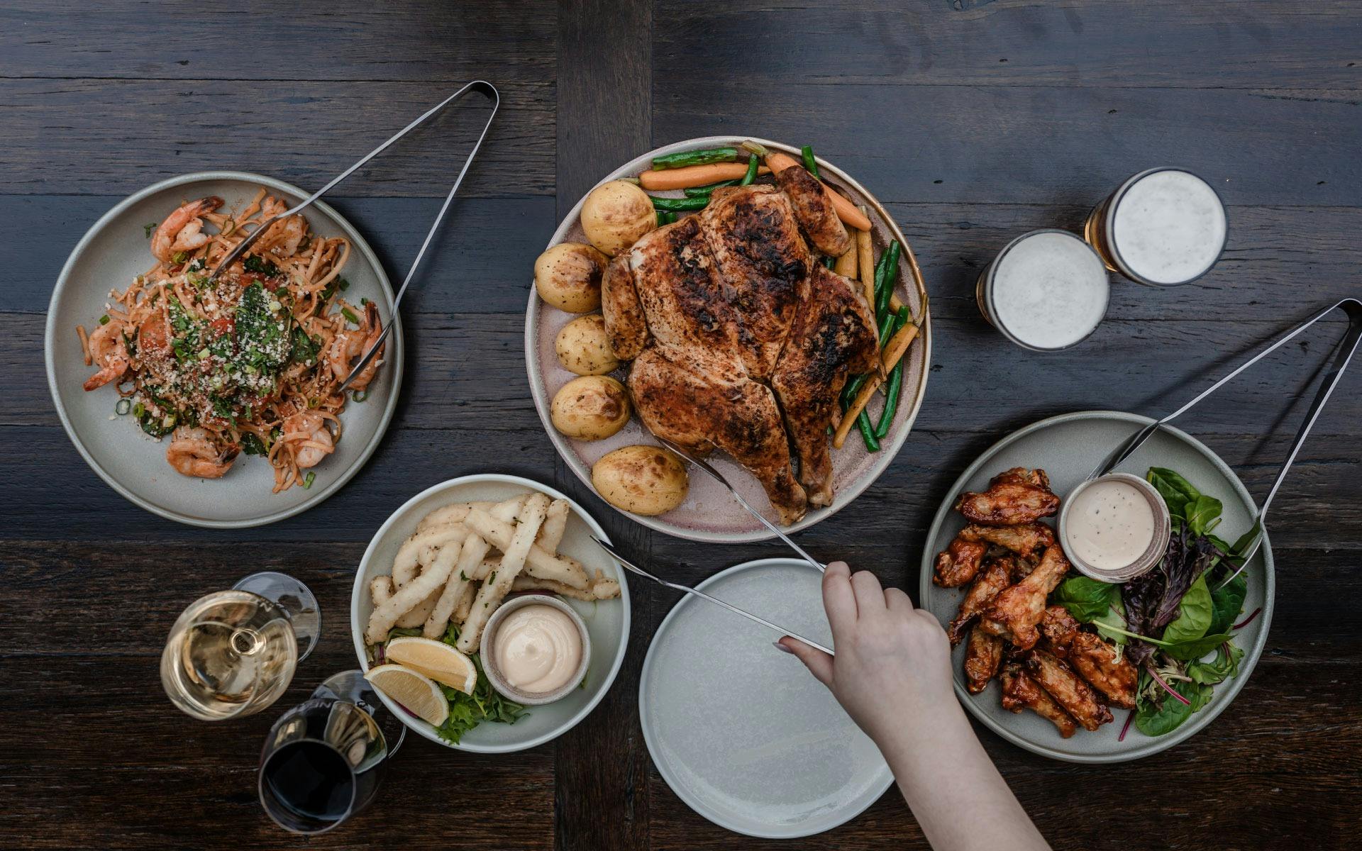 Beer tap with a selection of craft and draft beers