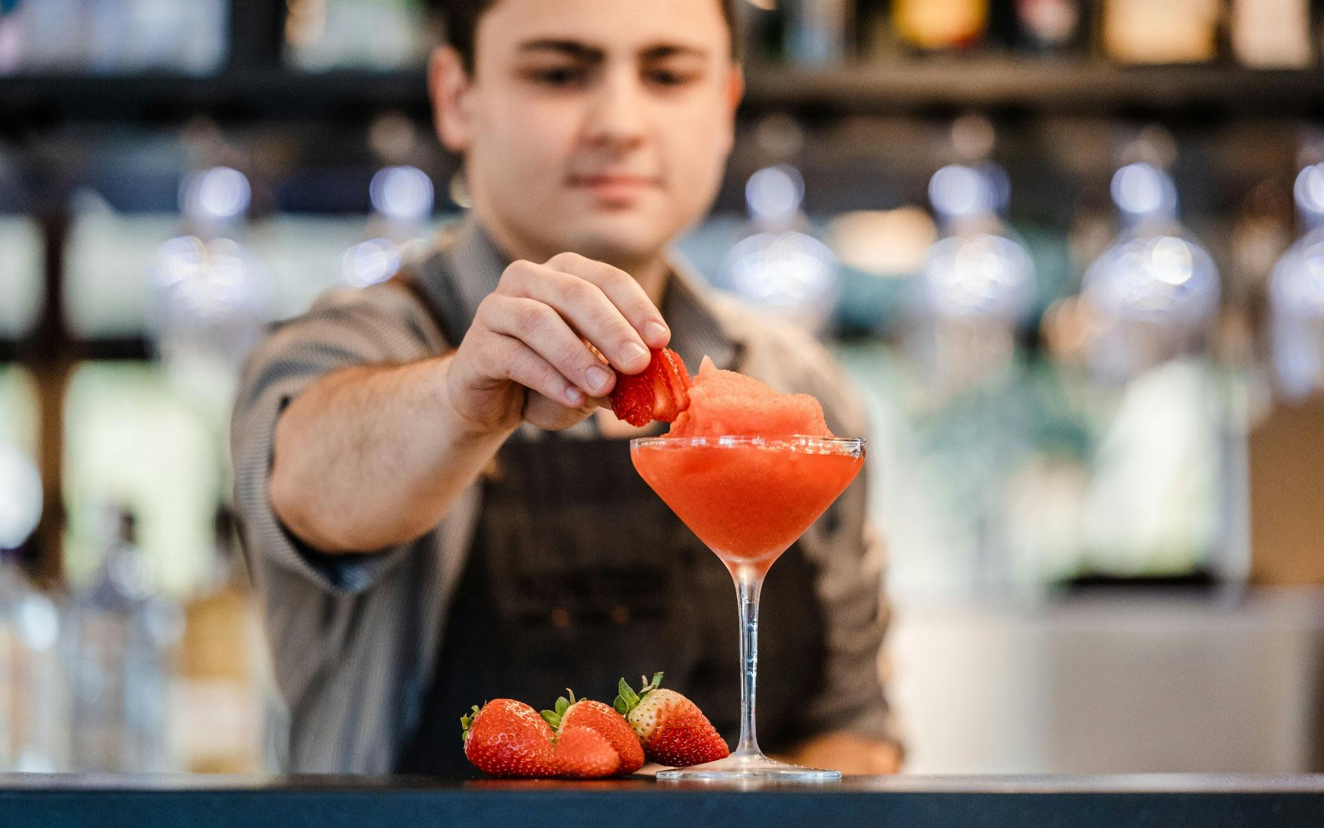 A crowd favourite, a strawberry daiquiri