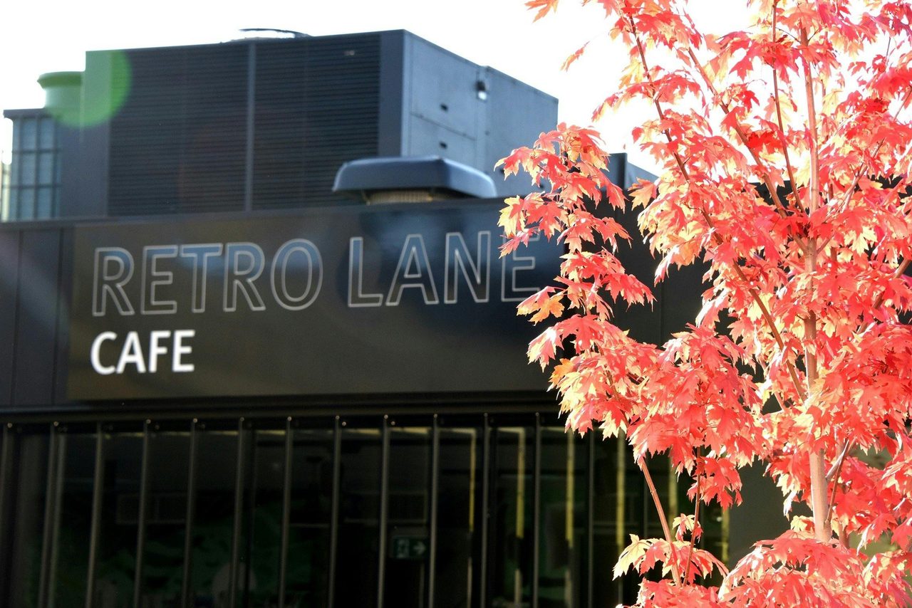 Retro Lane Cafe in Autumn