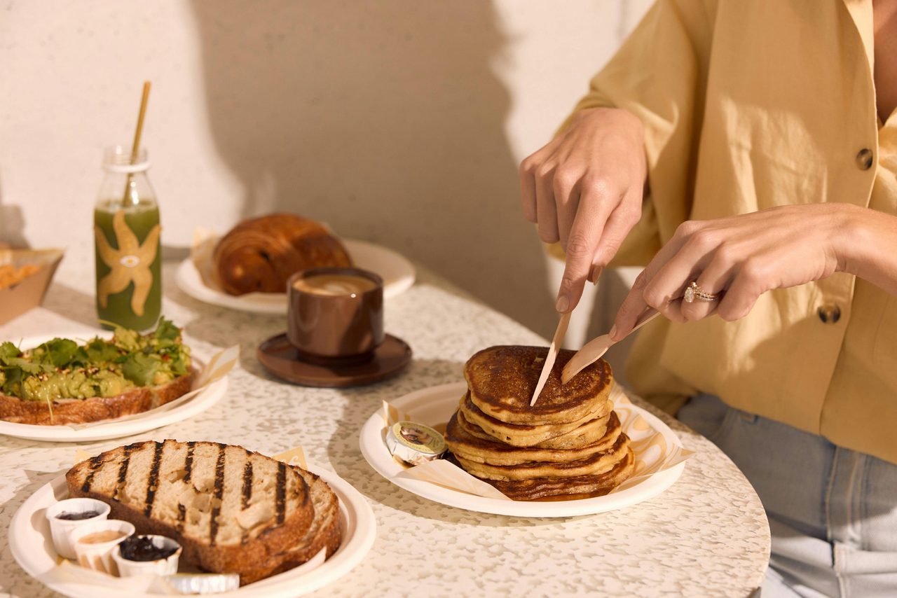Buttermilk pancakes at Sandy's