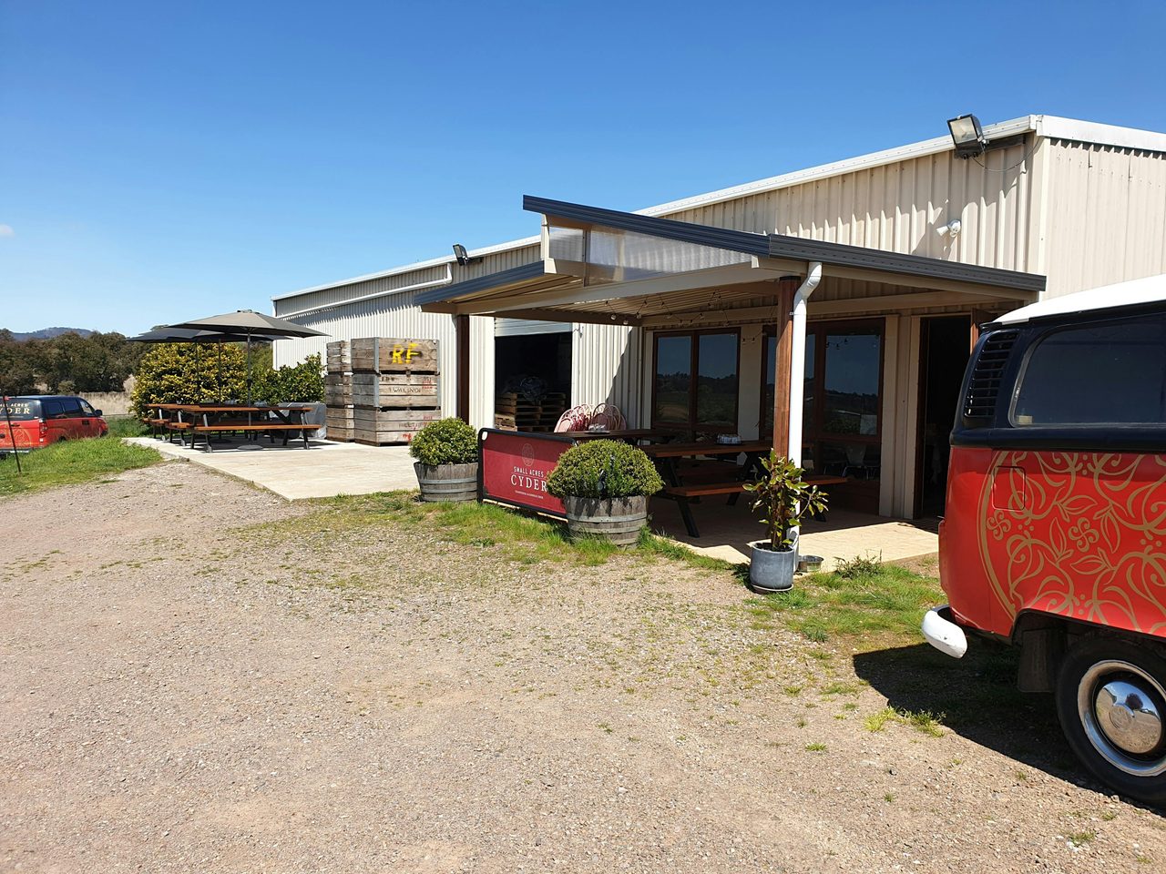 Our Outdoor tasting area offers lovely regional views.