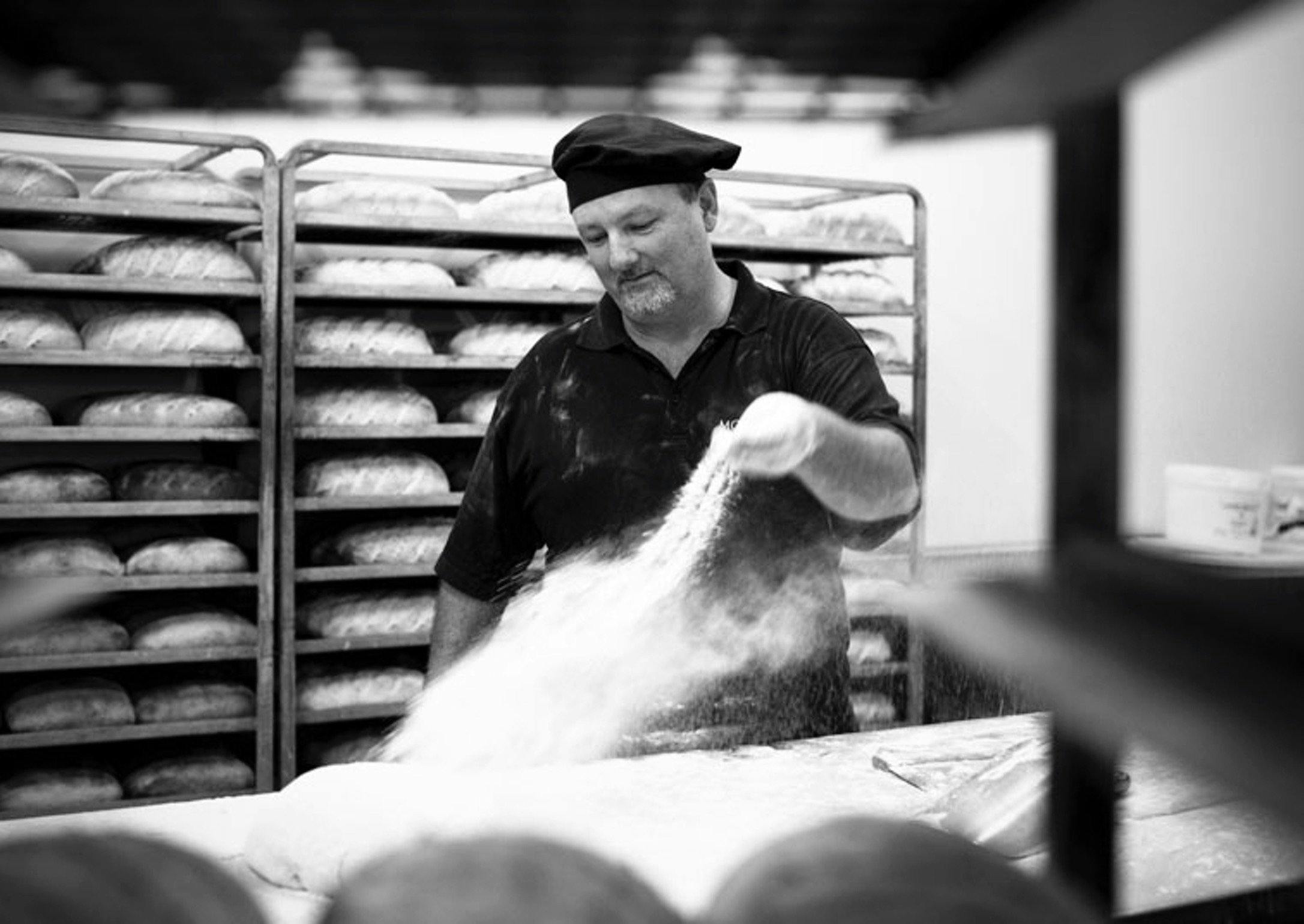 Stephen Arnott shaping dough