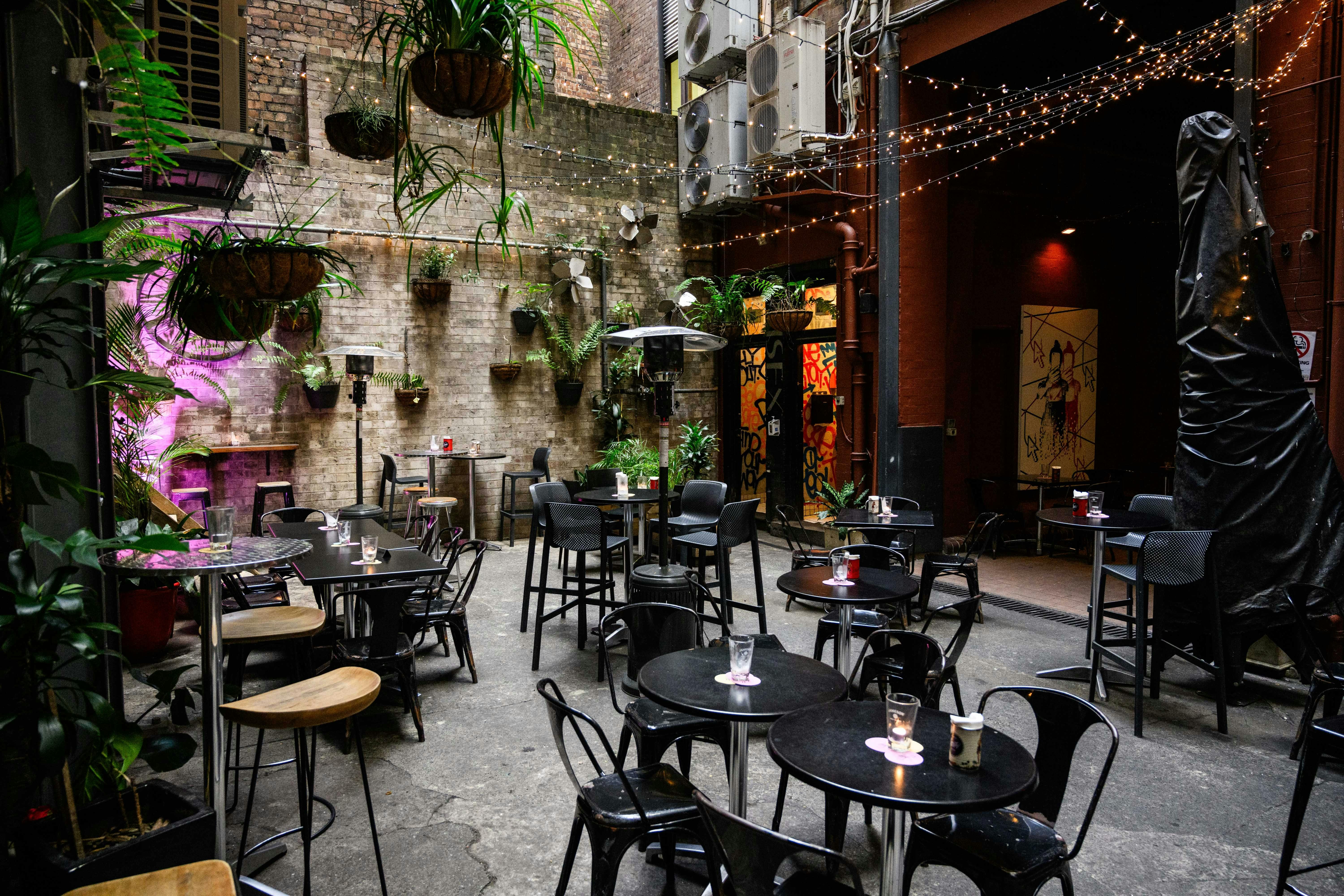 The courtyard seating area