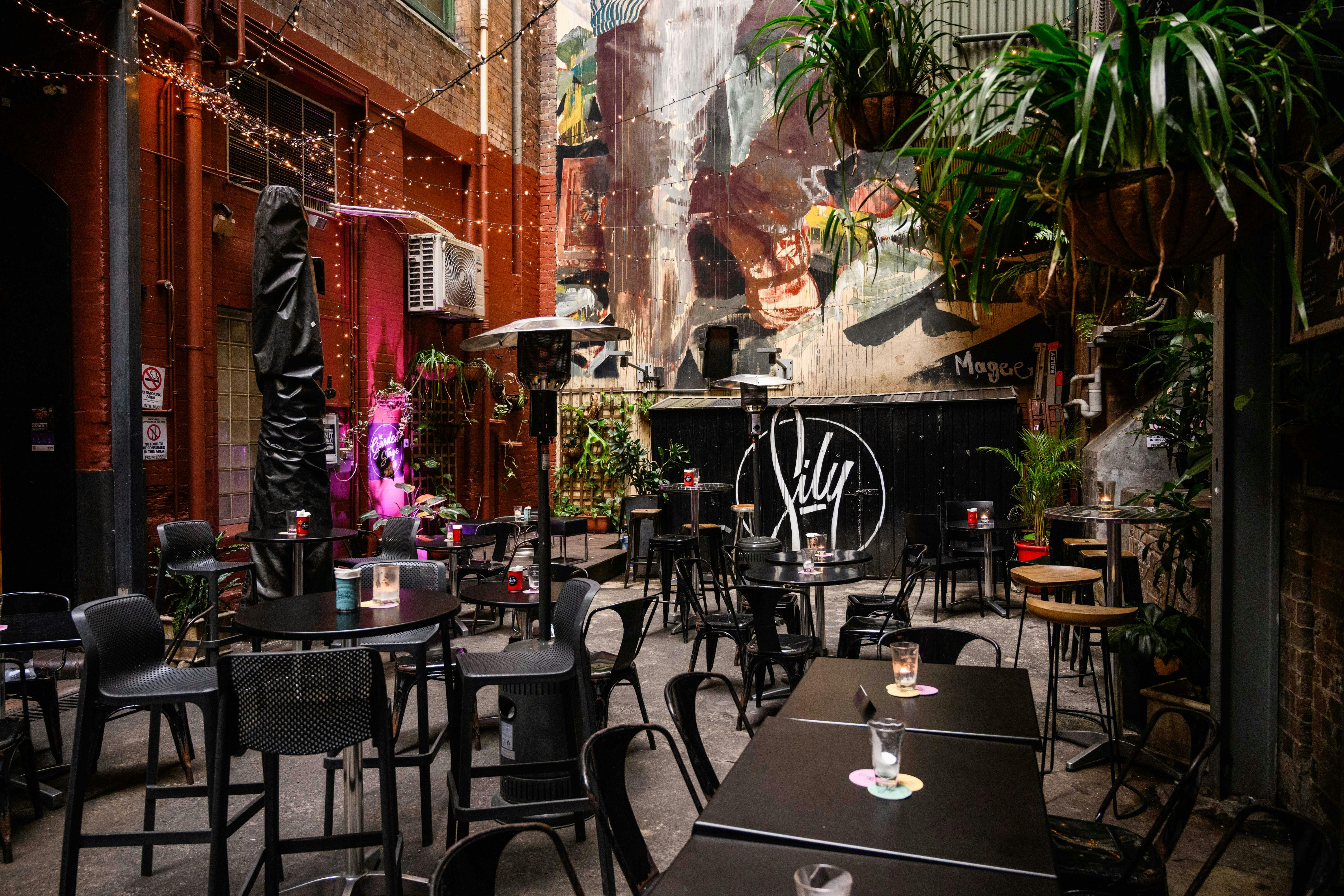 The courtyard seating area