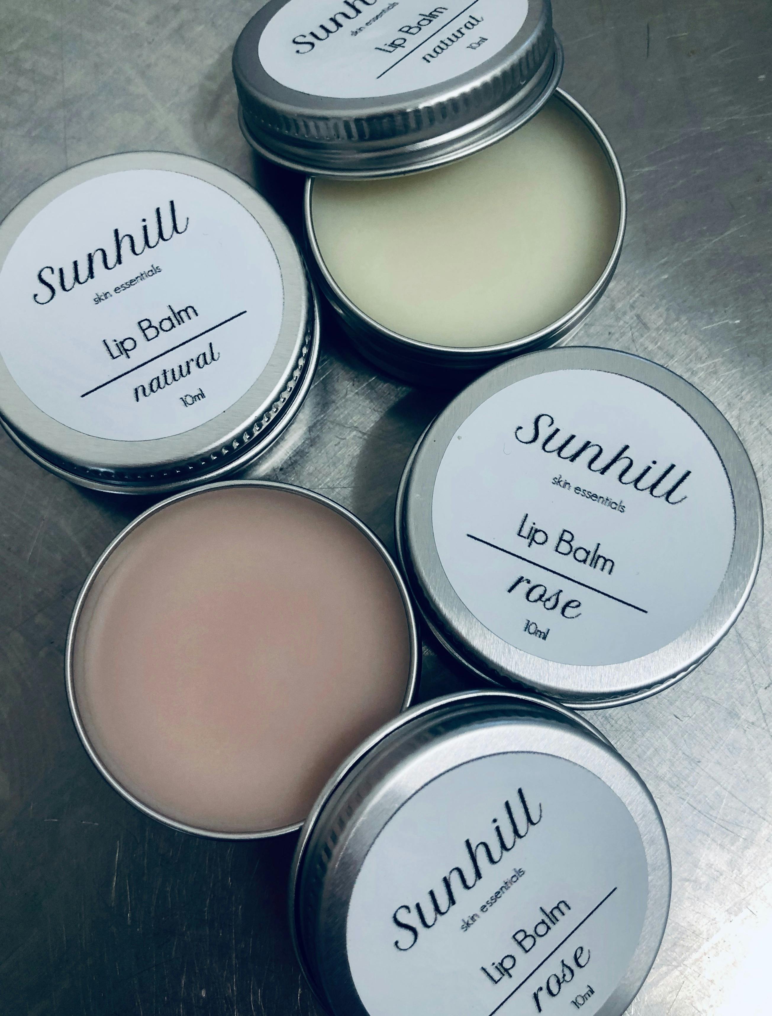 Sunhill Skin Essentials - Lip Balm, soothing lip luxury in rose and natural