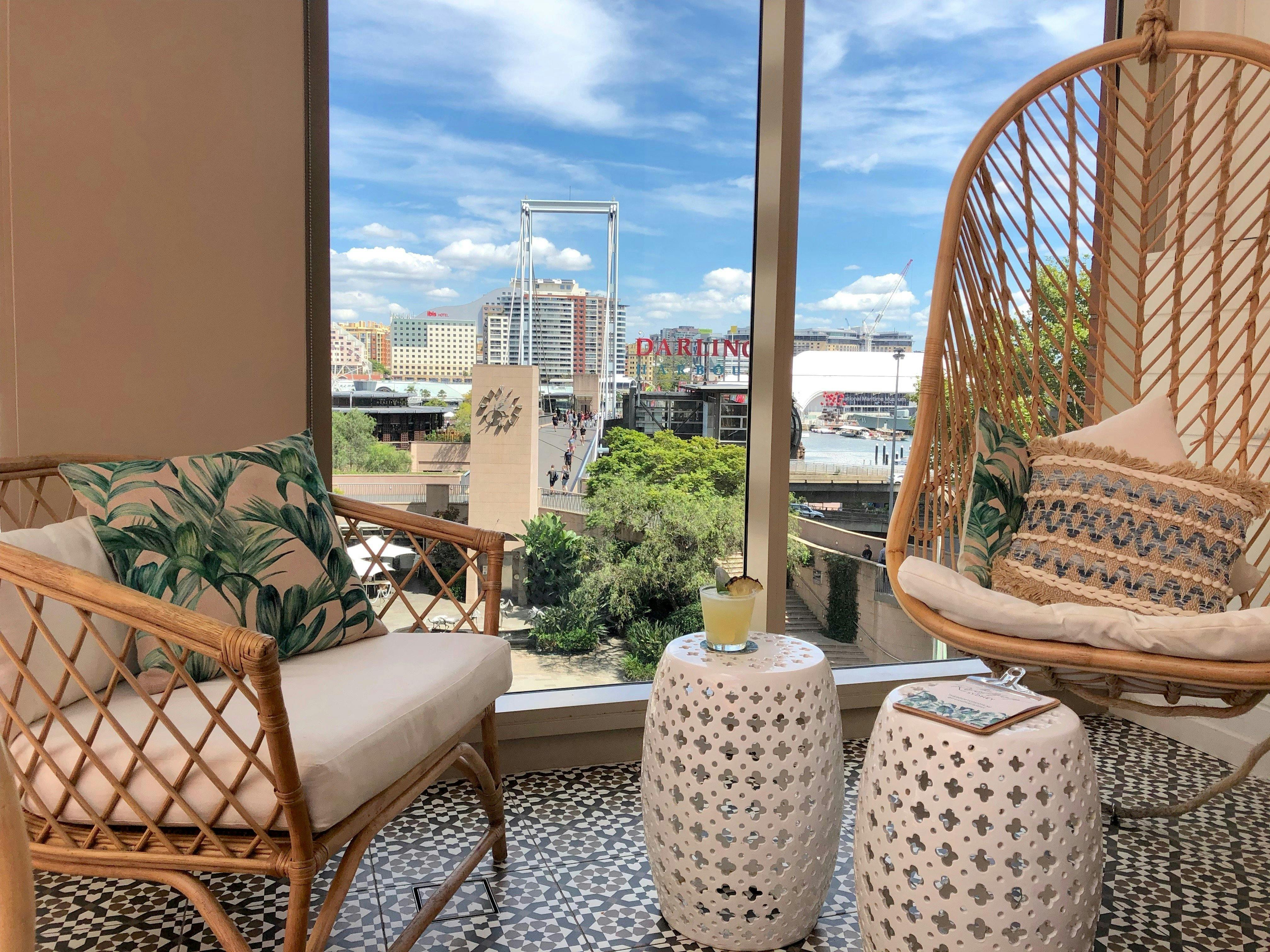 Drinks at The Rooftop bar over looking Darling Harbour